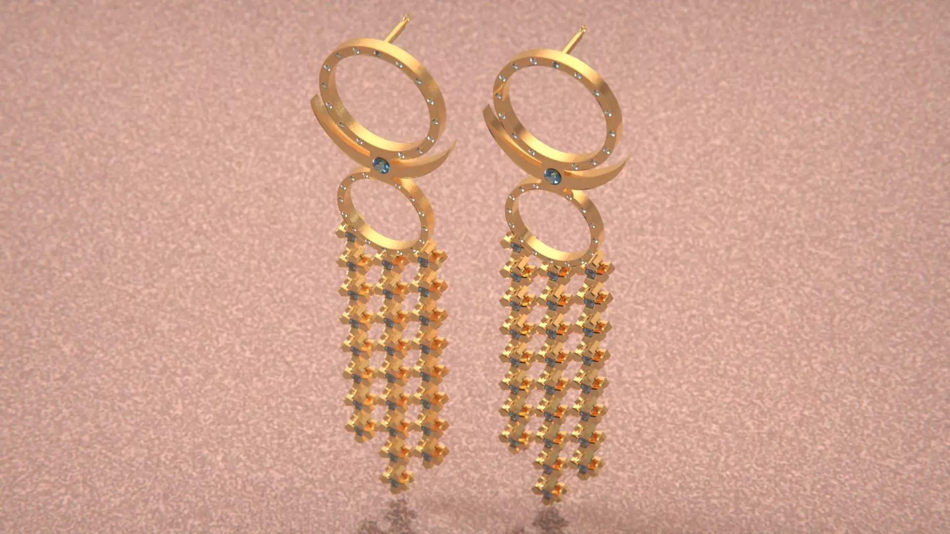 Earrings woman design 3D model_1