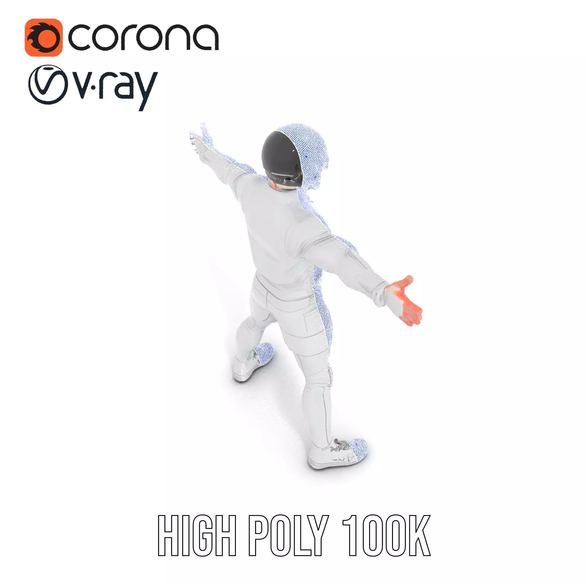 Futuristic White Suit model pack Low-poly 3D model_13