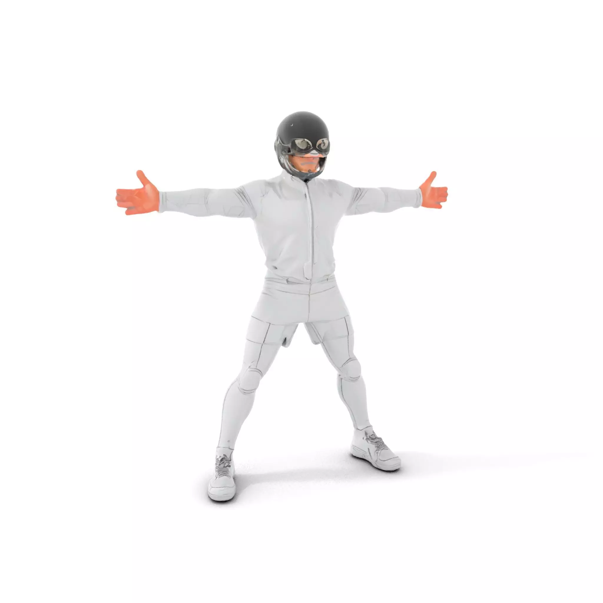 Futuristic White Suit model pack Low-poly 3D model_0