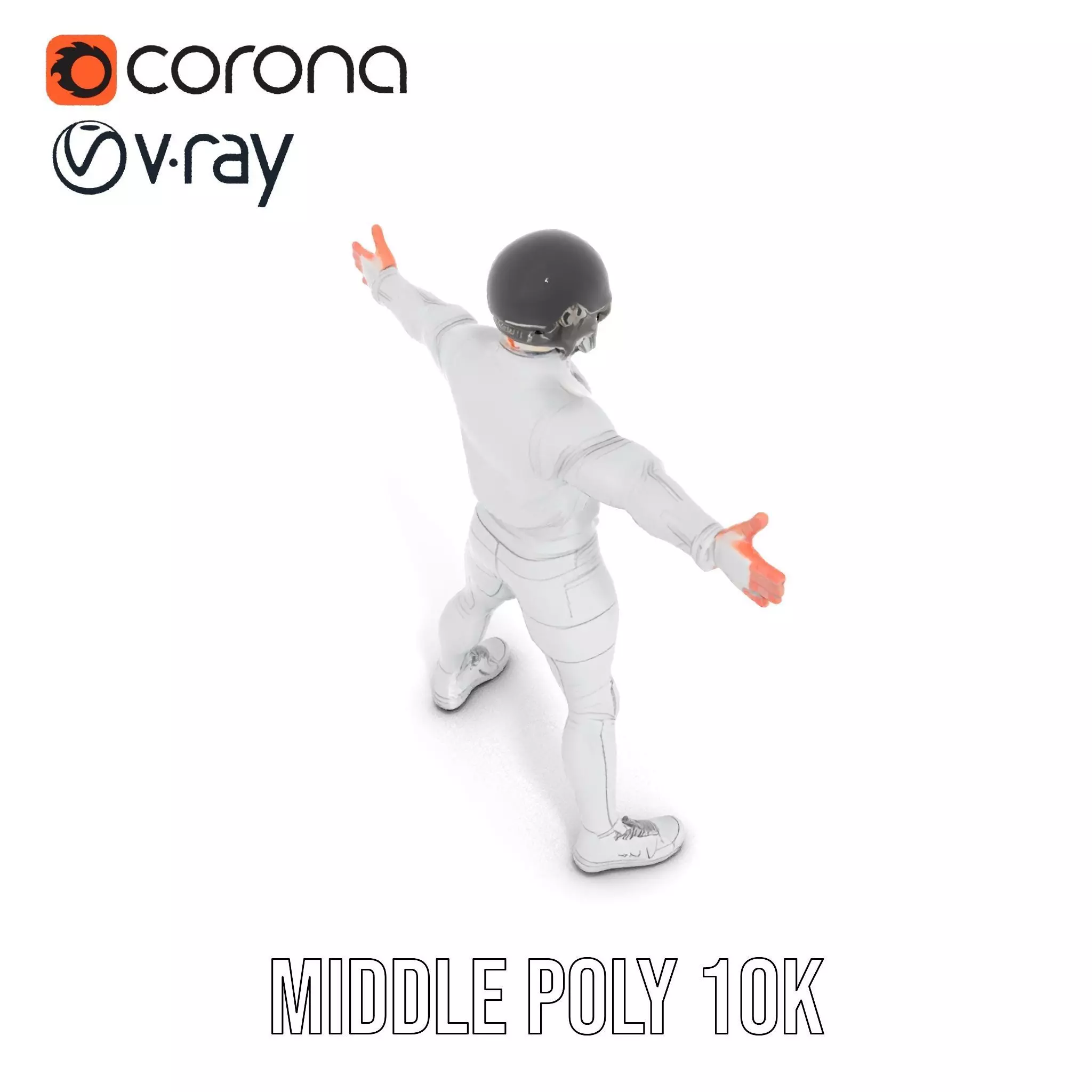 Futuristic White Suit model pack Low-poly 3D model_28