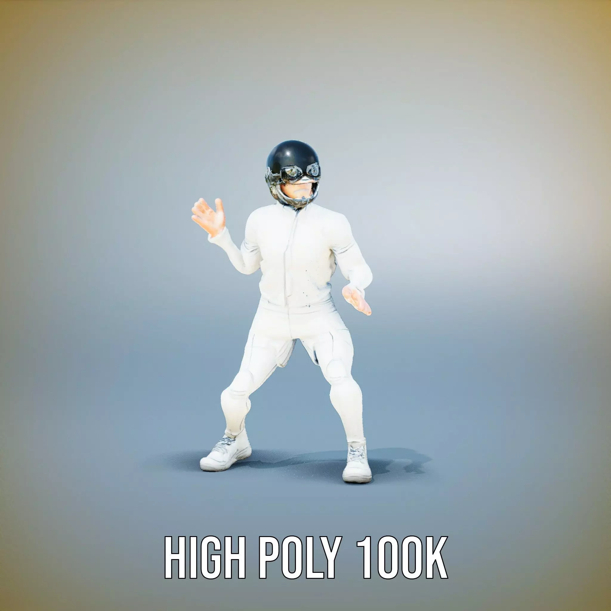 Futuristic White Suit model pack Low-poly 3D model_8