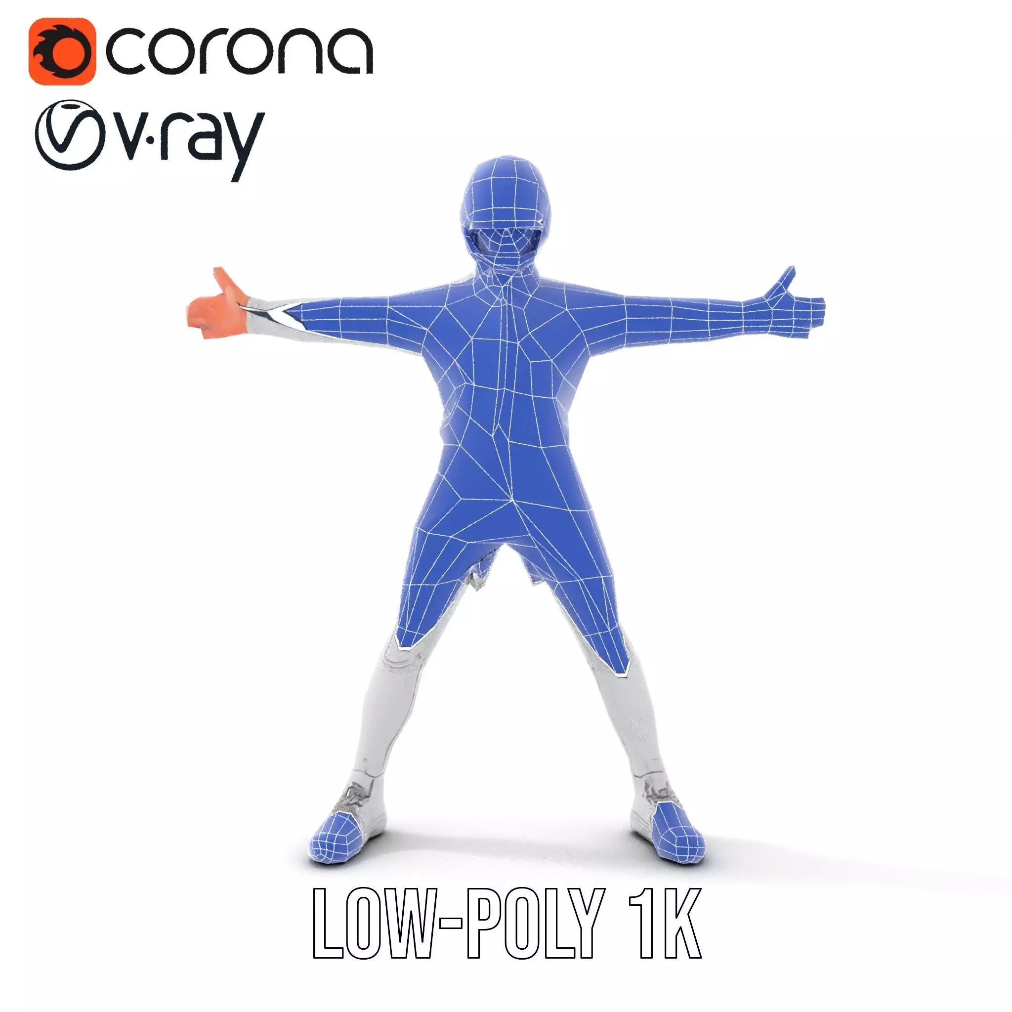 Futuristic White Suit model pack Low-poly 3D model_18