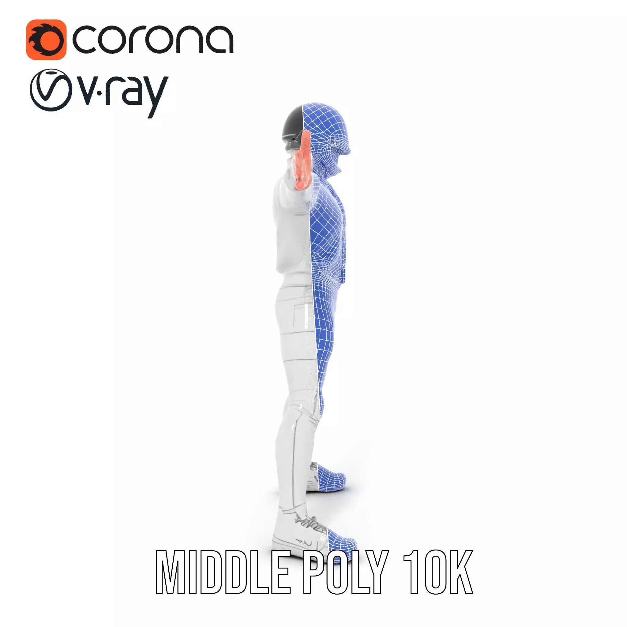 Futuristic White Suit model pack Low-poly 3D model_30