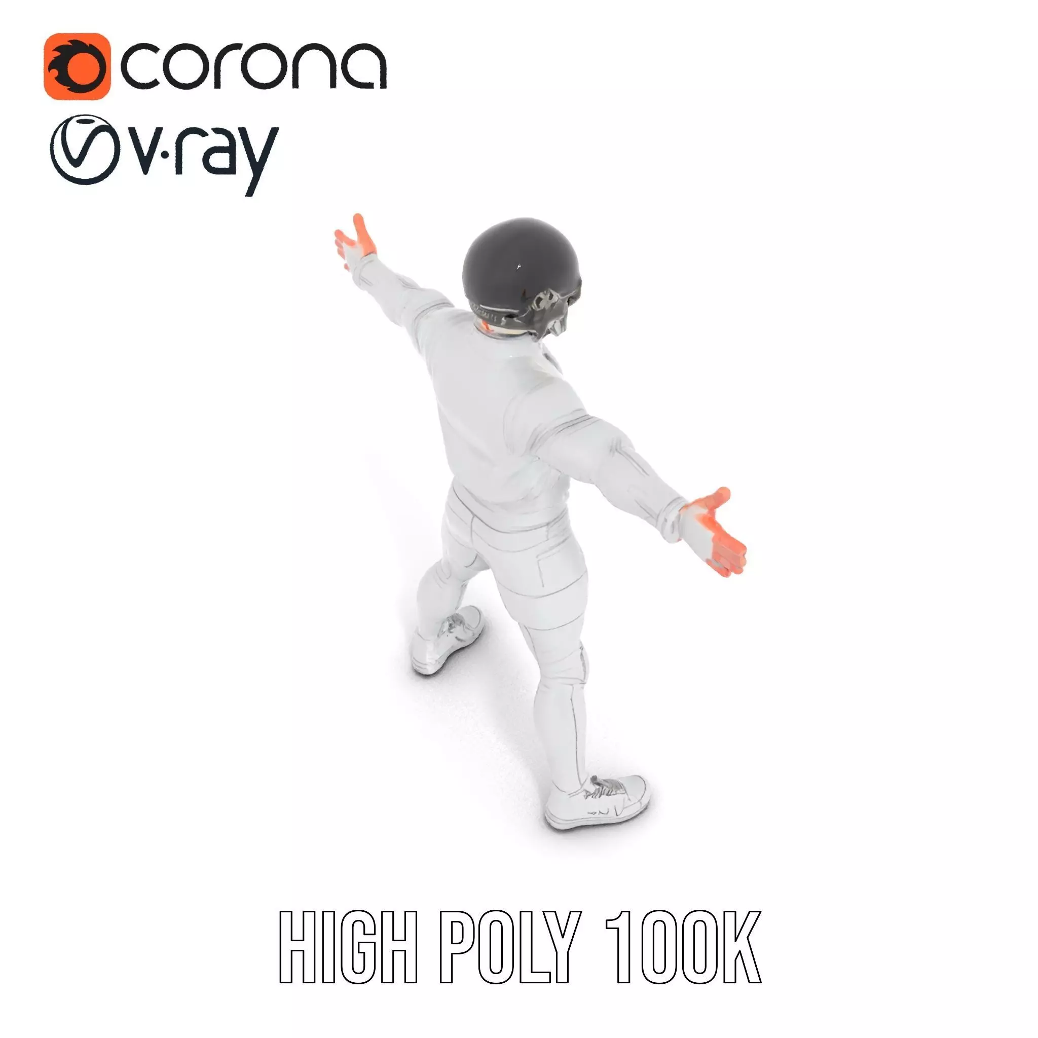 Futuristic White Suit model pack Low-poly 3D model_19