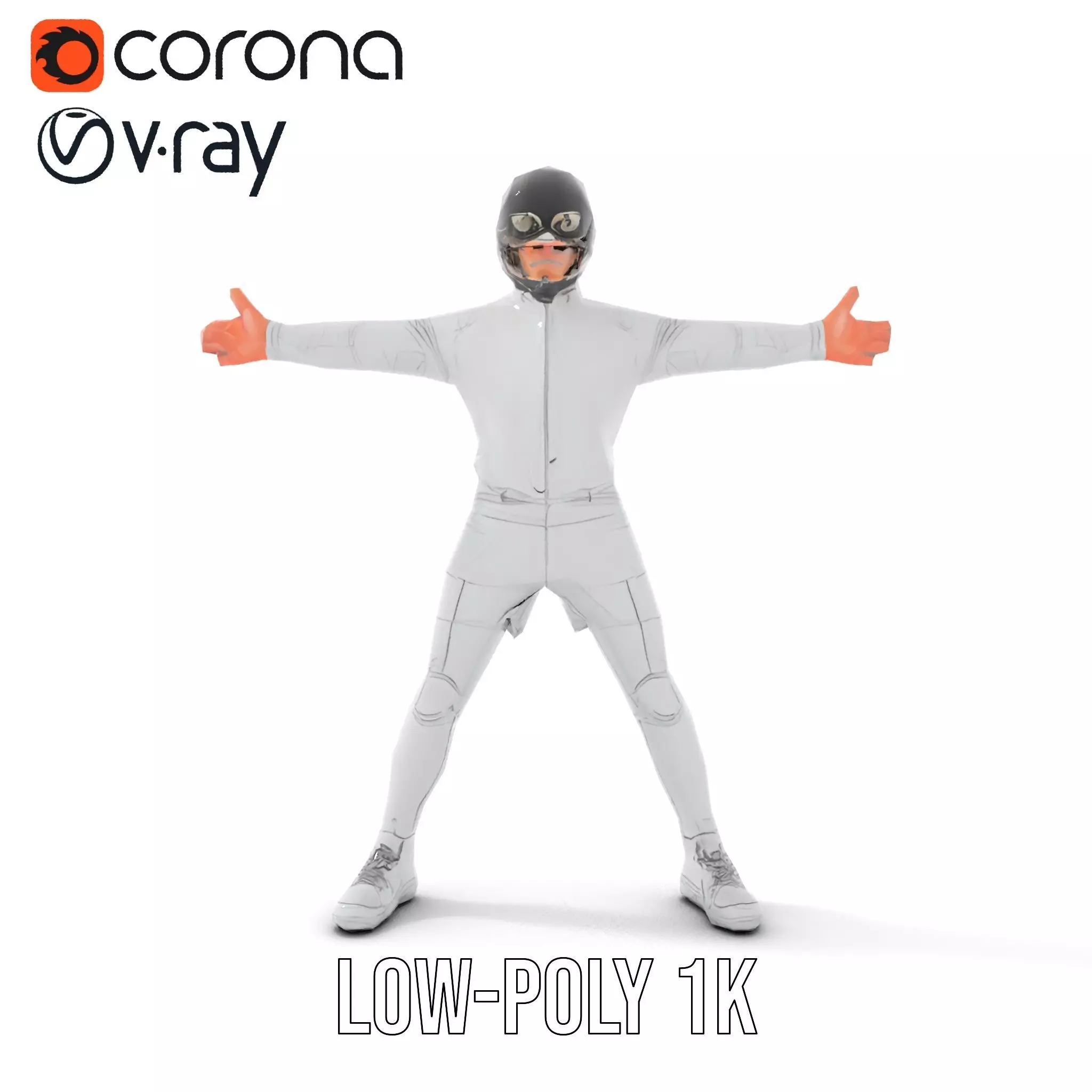 Futuristic White Suit model pack Low-poly 3D model_26