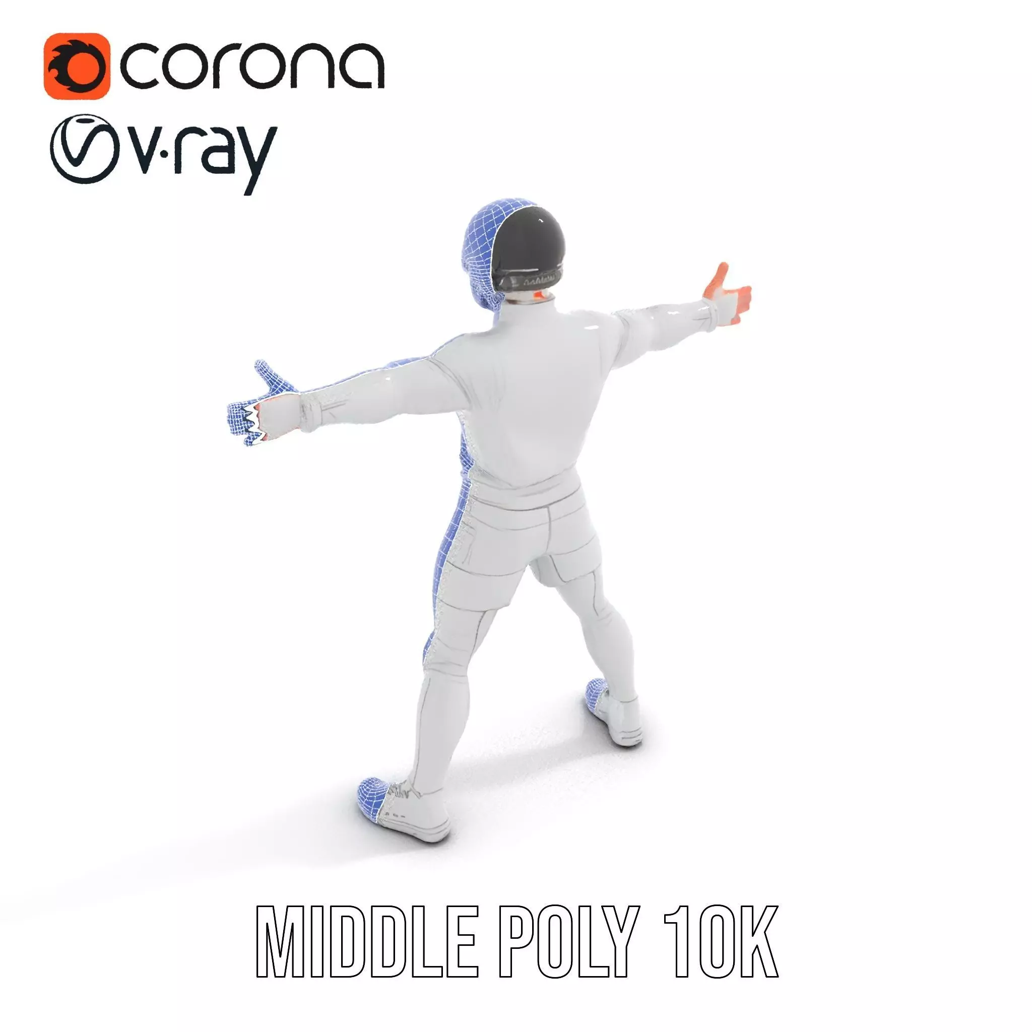 Futuristic White Suit model pack Low-poly 3D model_6