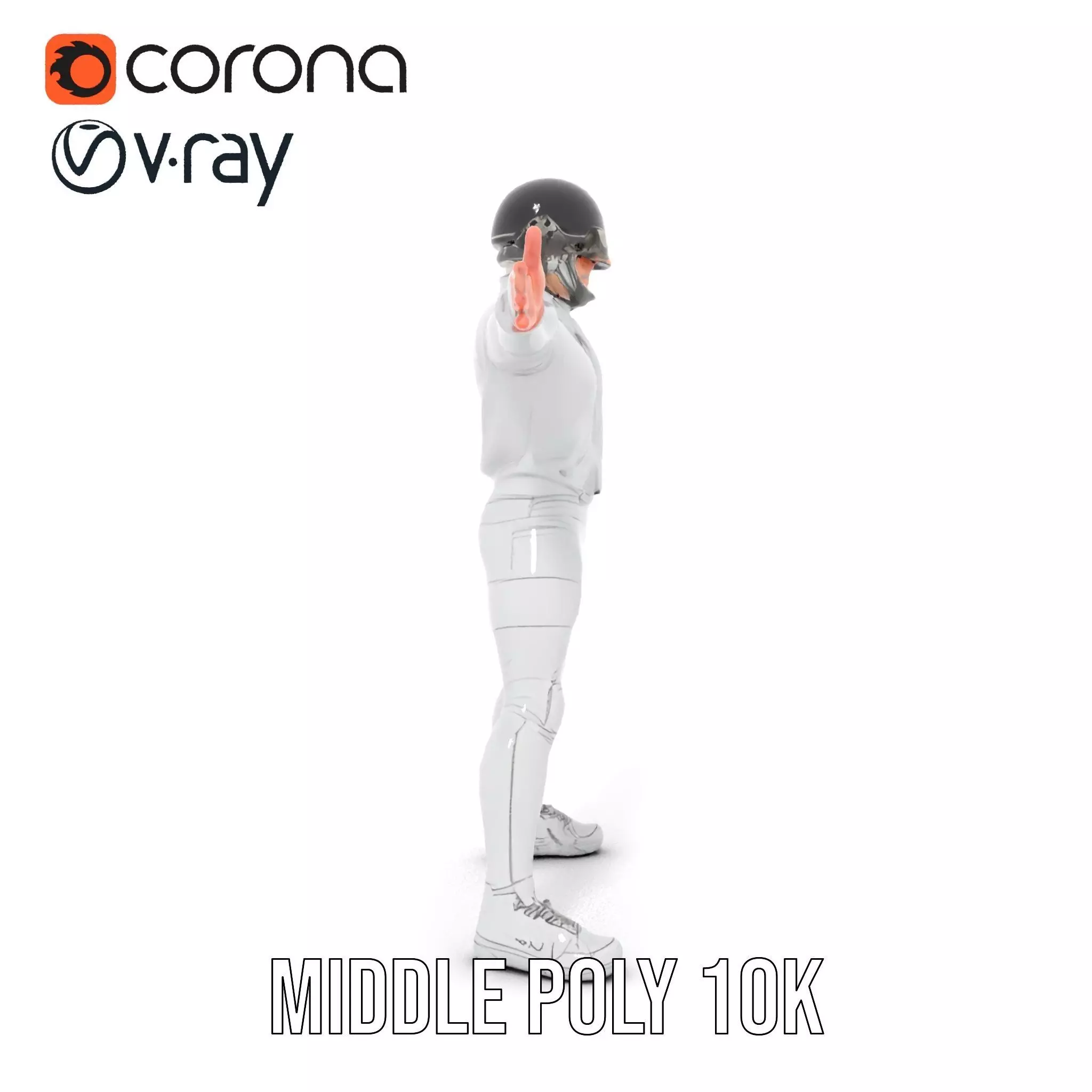 Futuristic White Suit model pack Low-poly 3D model_17