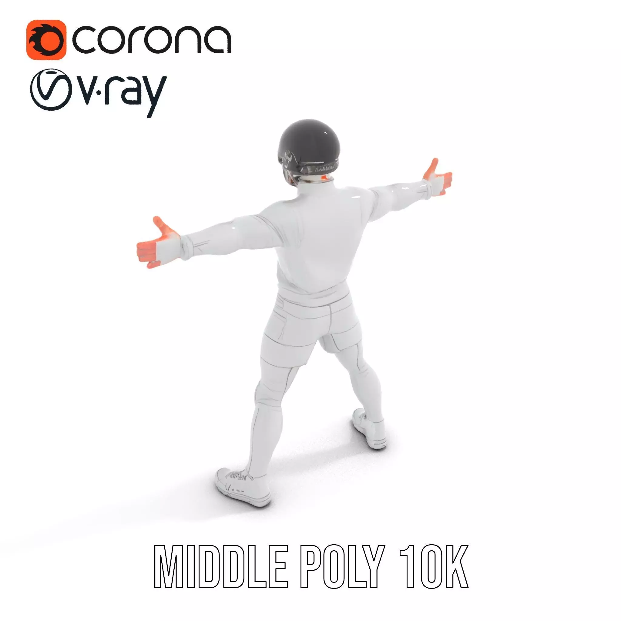 Futuristic White Suit model pack Low-poly 3D model_14