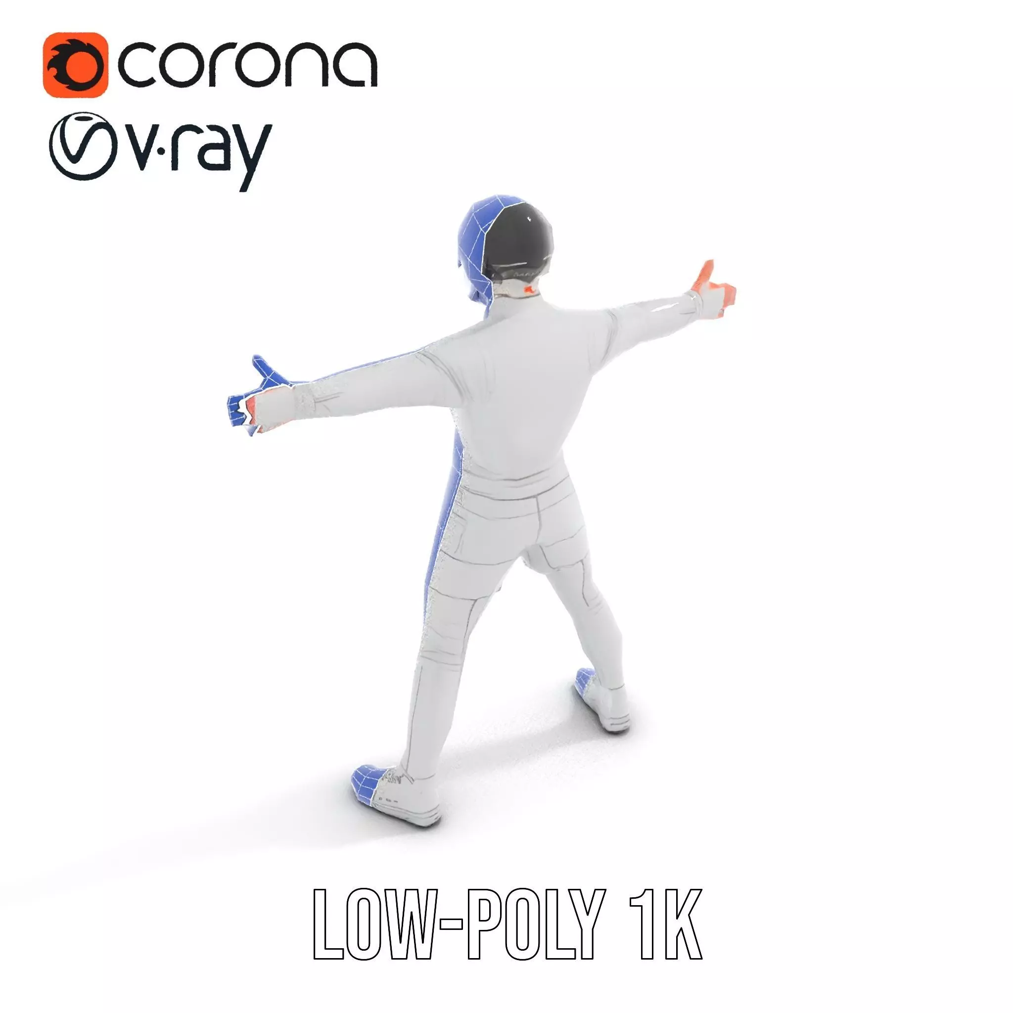 Futuristic White Suit model pack Low-poly 3D model_15