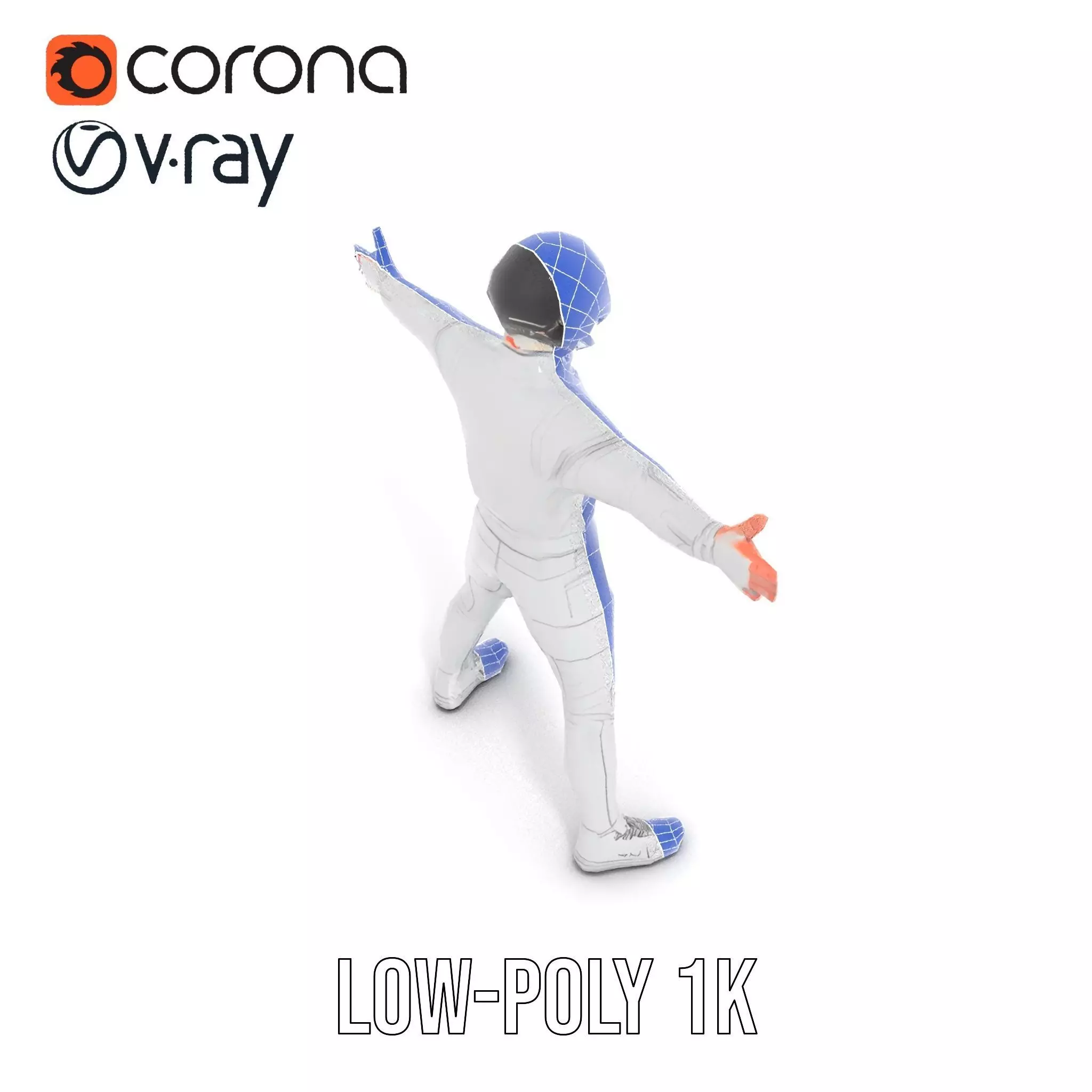 Futuristic White Suit model pack Low-poly 3D model_21