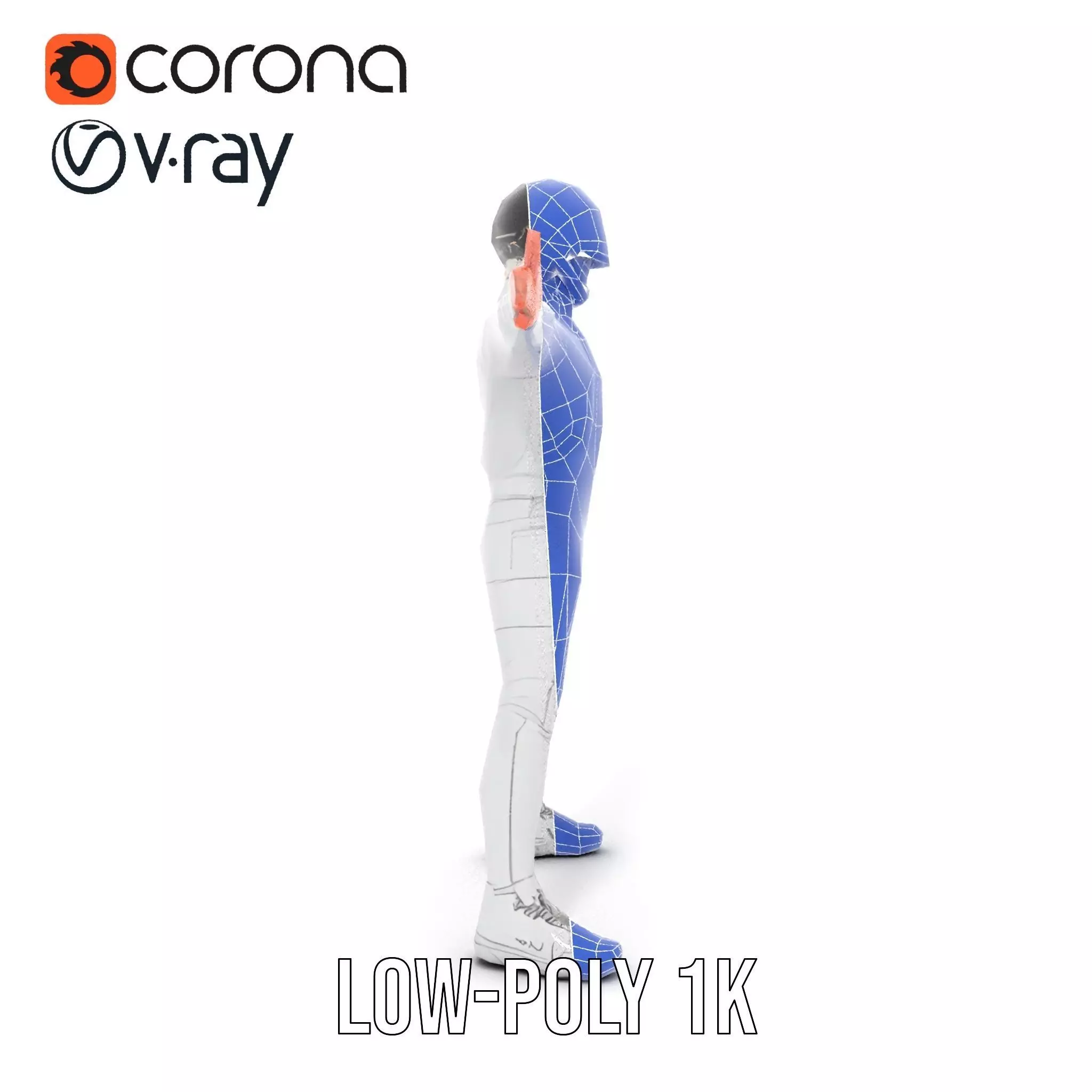 Futuristic White Suit model pack Low-poly 3D model_29