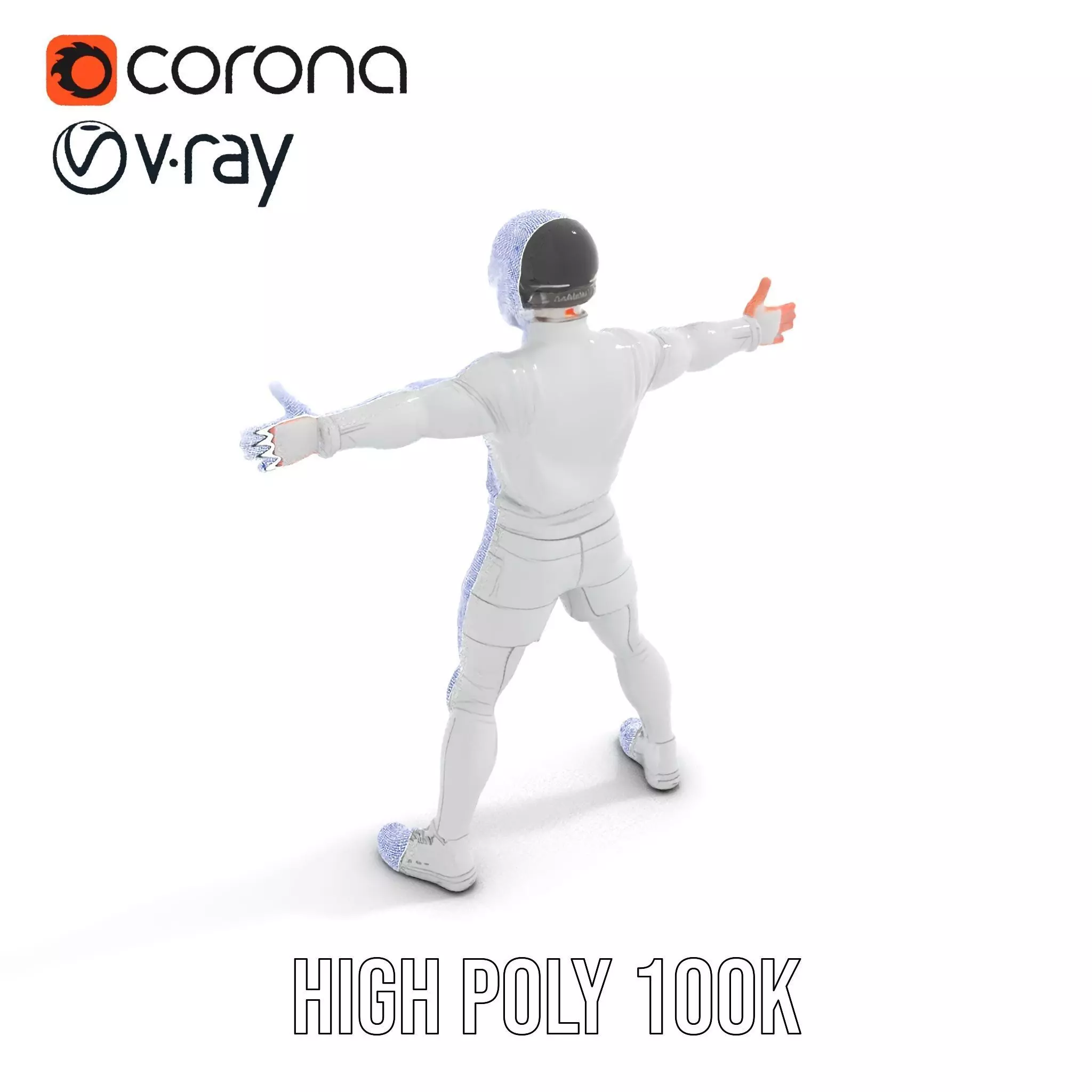 Futuristic White Suit model pack Low-poly 3D model_32