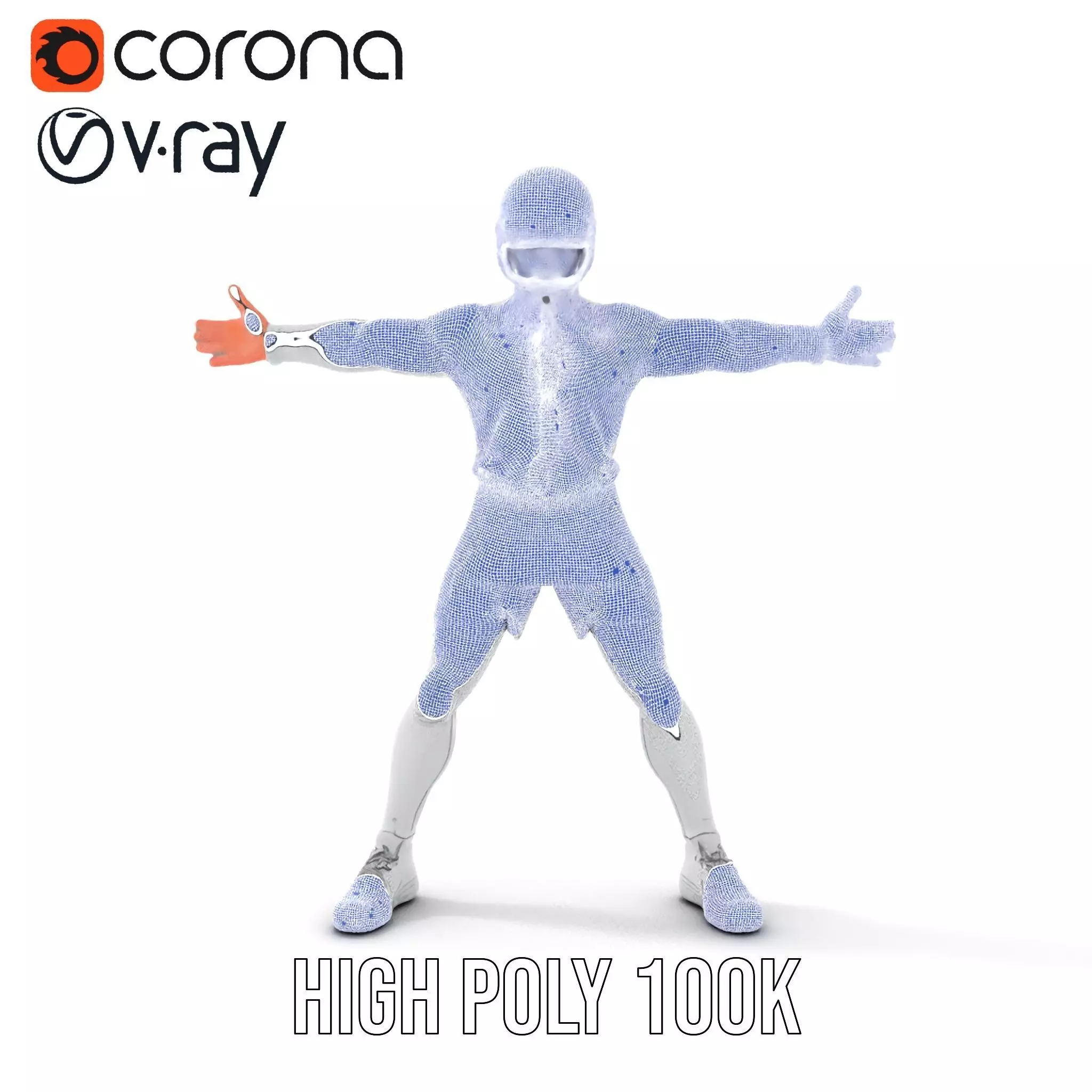 Futuristic White Suit model pack Low-poly 3D model_27