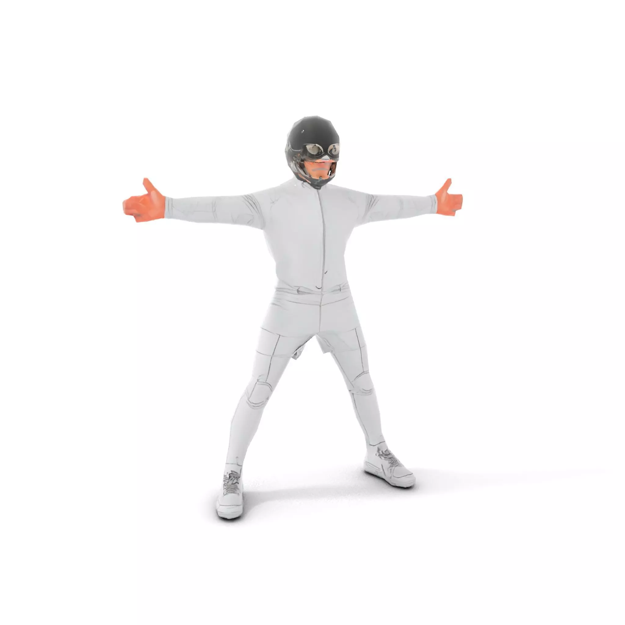 Futuristic White Suit model pack Low-poly 3D model_23