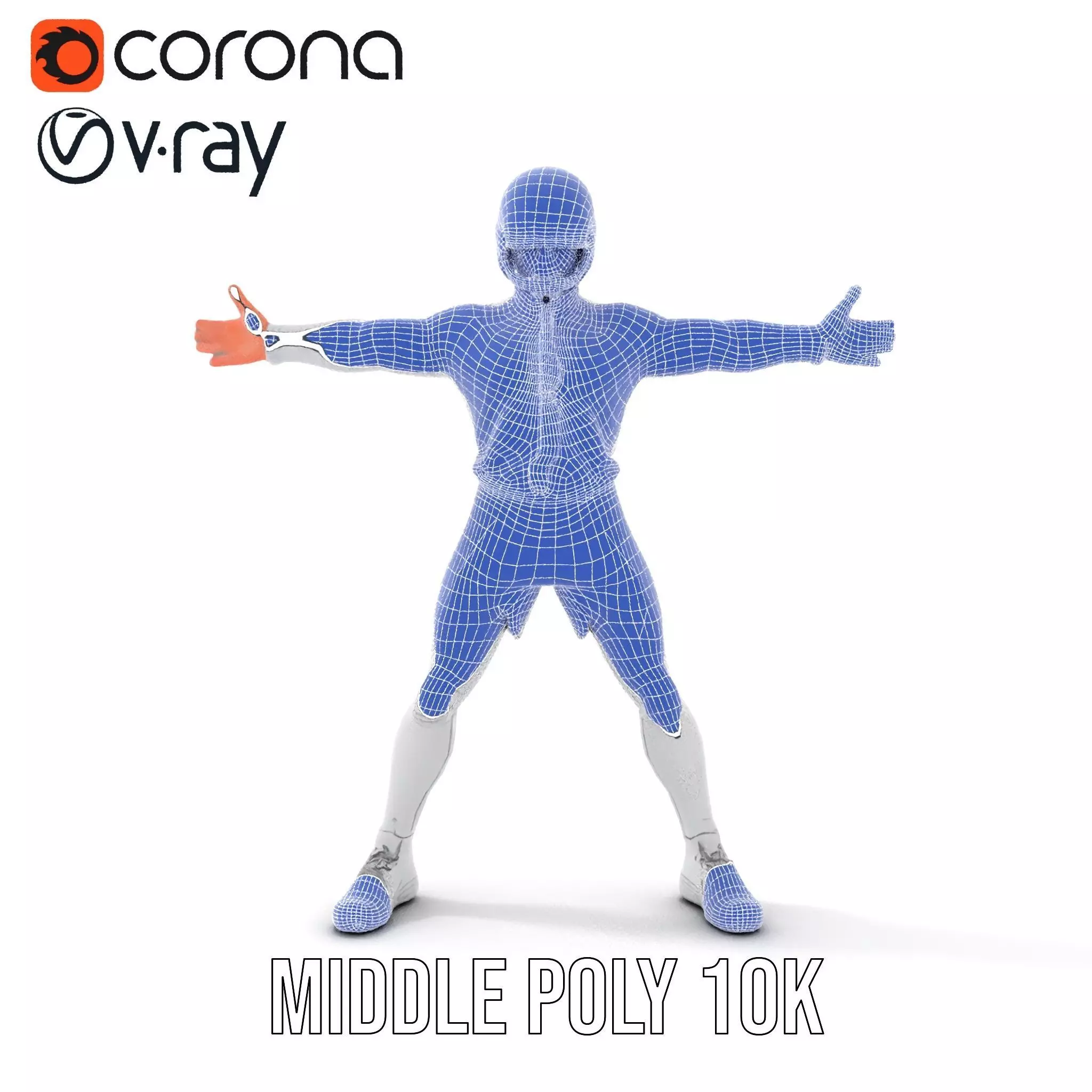 Futuristic White Suit model pack Low-poly 3D model_20