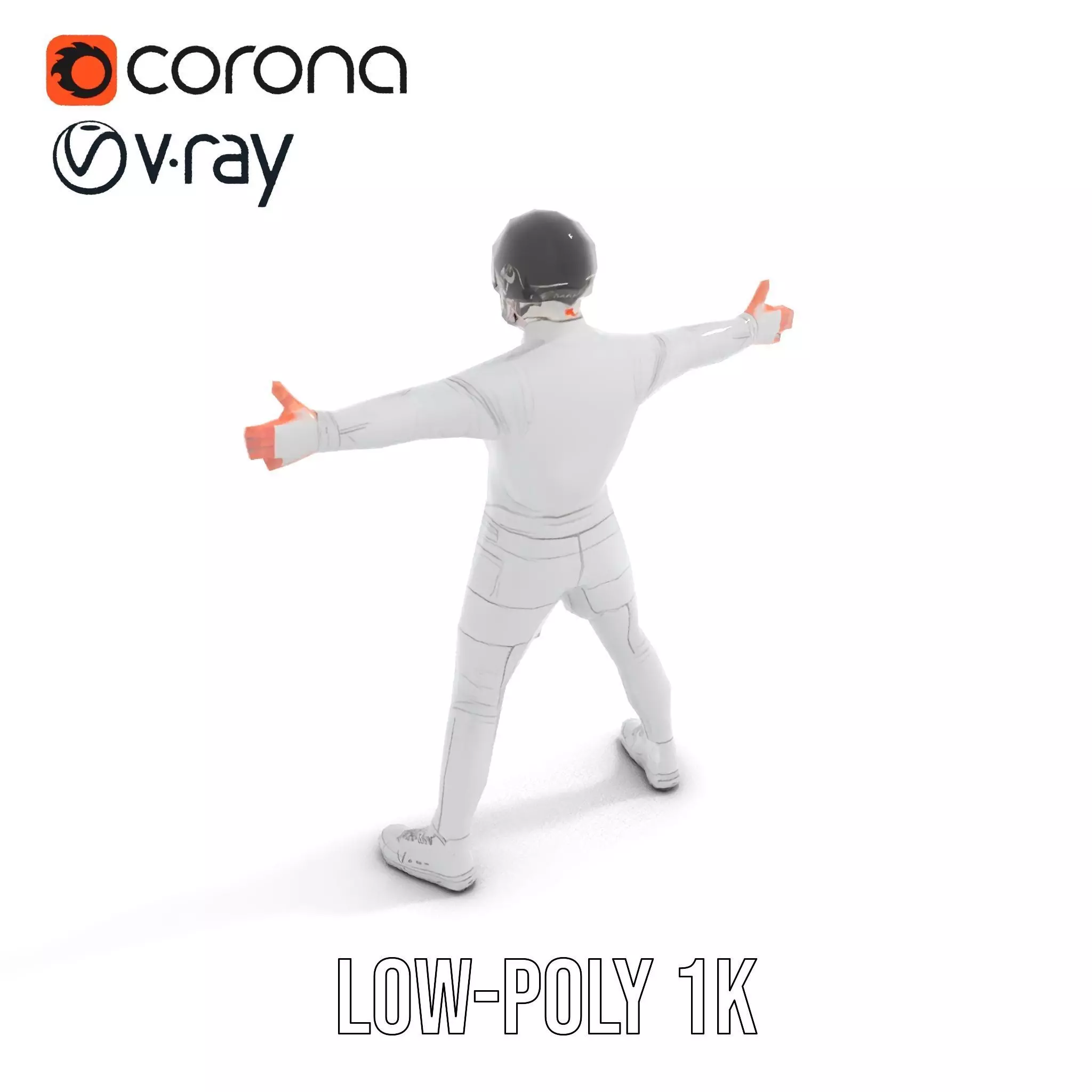 Futuristic White Suit model pack Low-poly 3D model_7