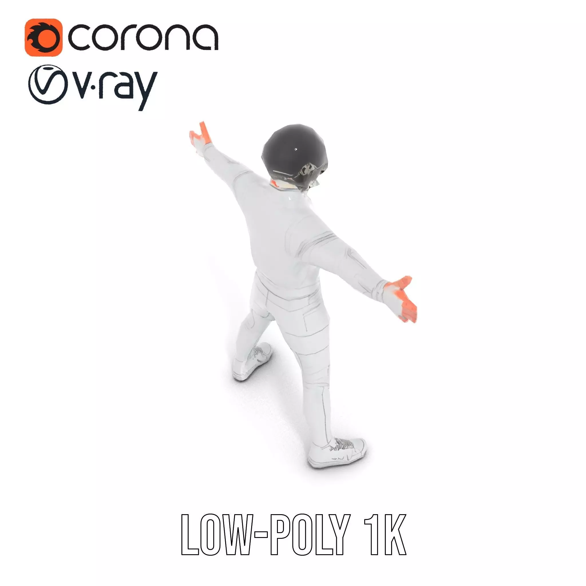 Futuristic White Suit model pack Low-poly 3D model_31