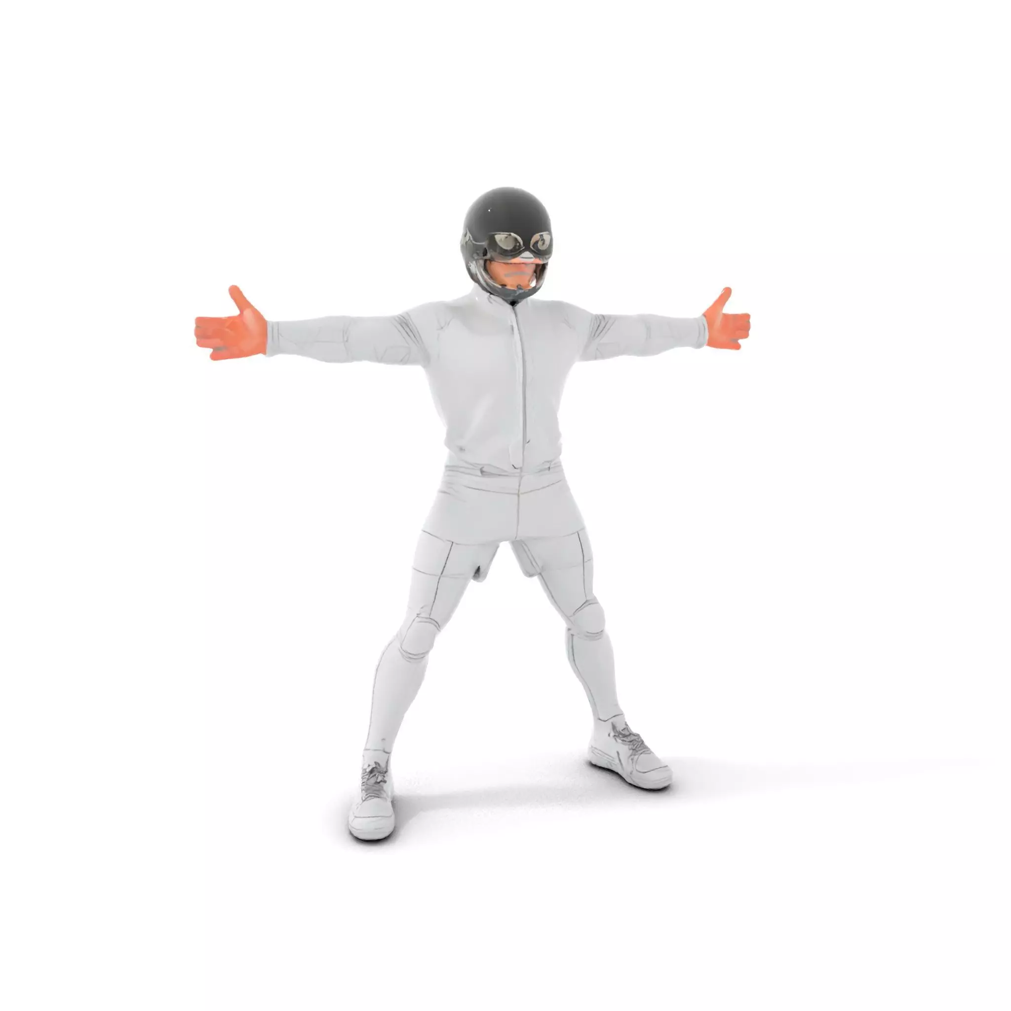 Futuristic White Suit model pack Low-poly 3D model_25