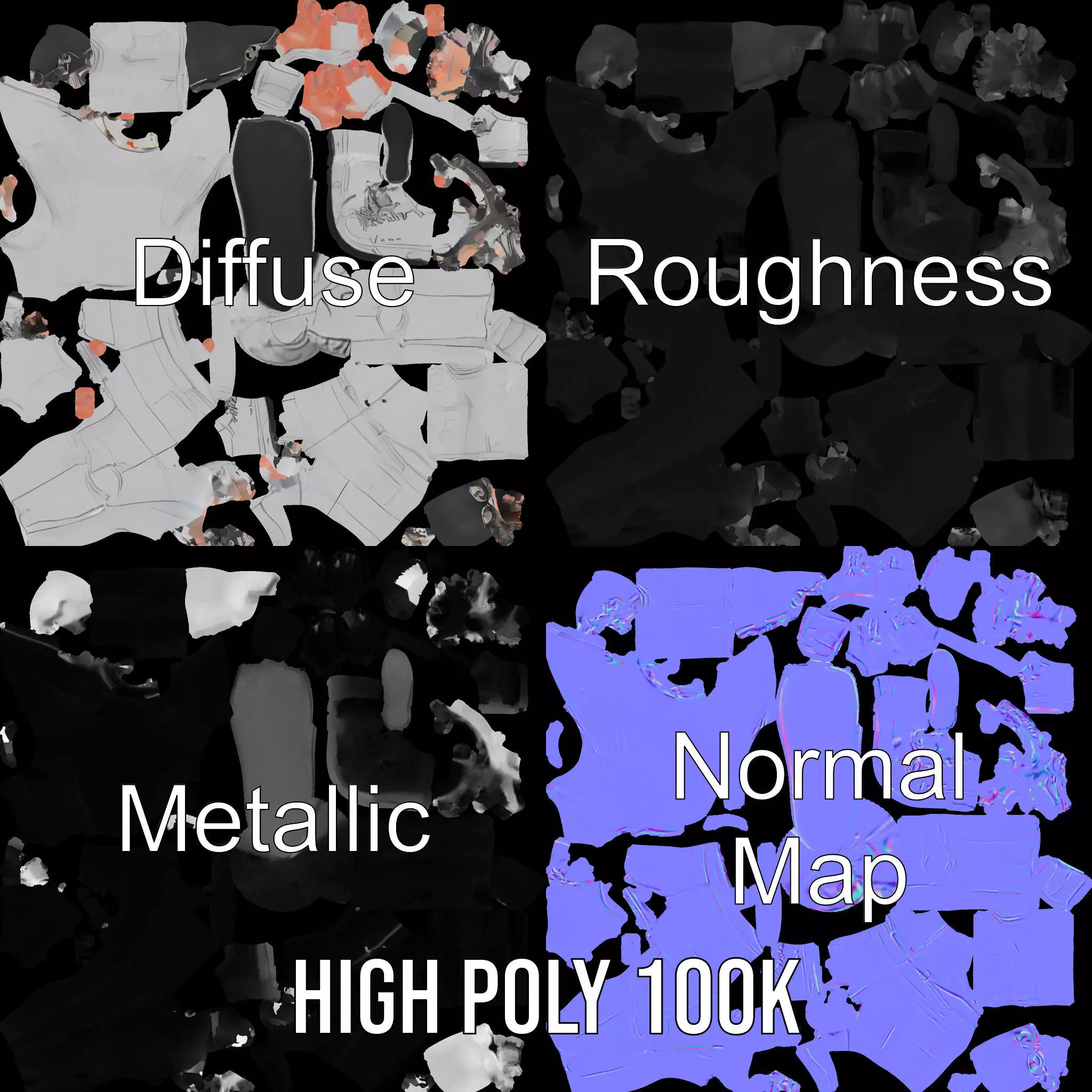 Futuristic White Suit model pack Low-poly 3D model_3