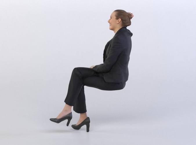 Julia 0270 Woman sitting, fixing her hair