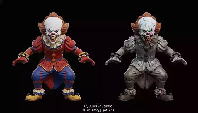Pennywise IT Monster Edition Set 3D Print Ready STL