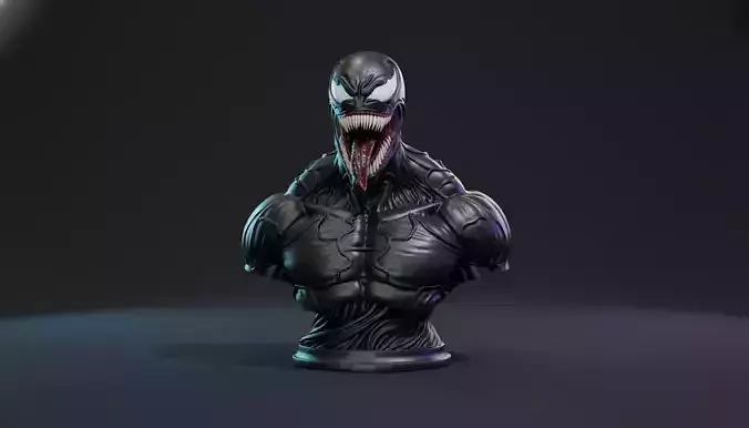 Venom Bust Hight Details 3D Print Ready