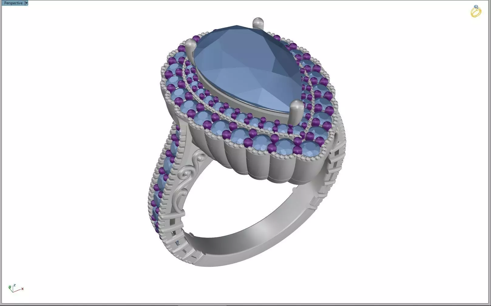 LUXURY DIAMOND RING 3D print model_13