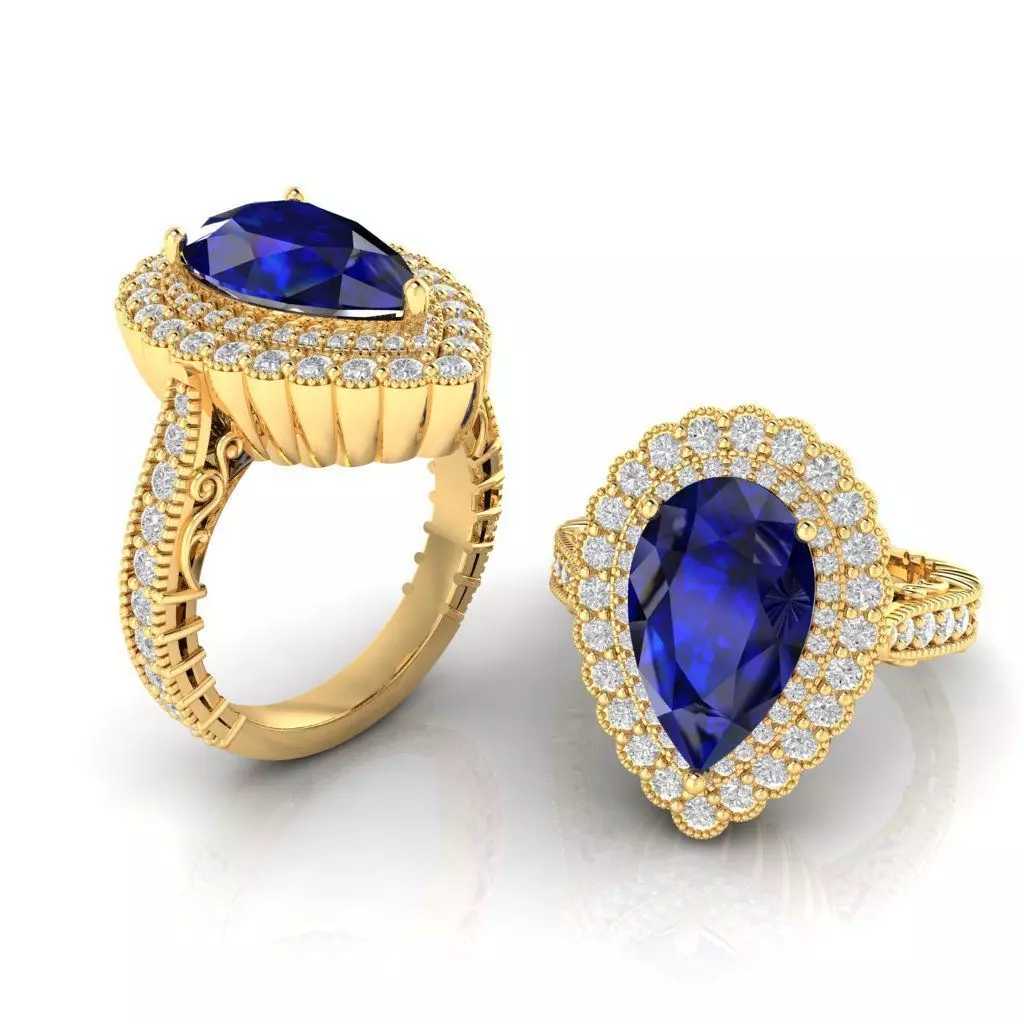 LUXURY DIAMOND RING 3D print model_7