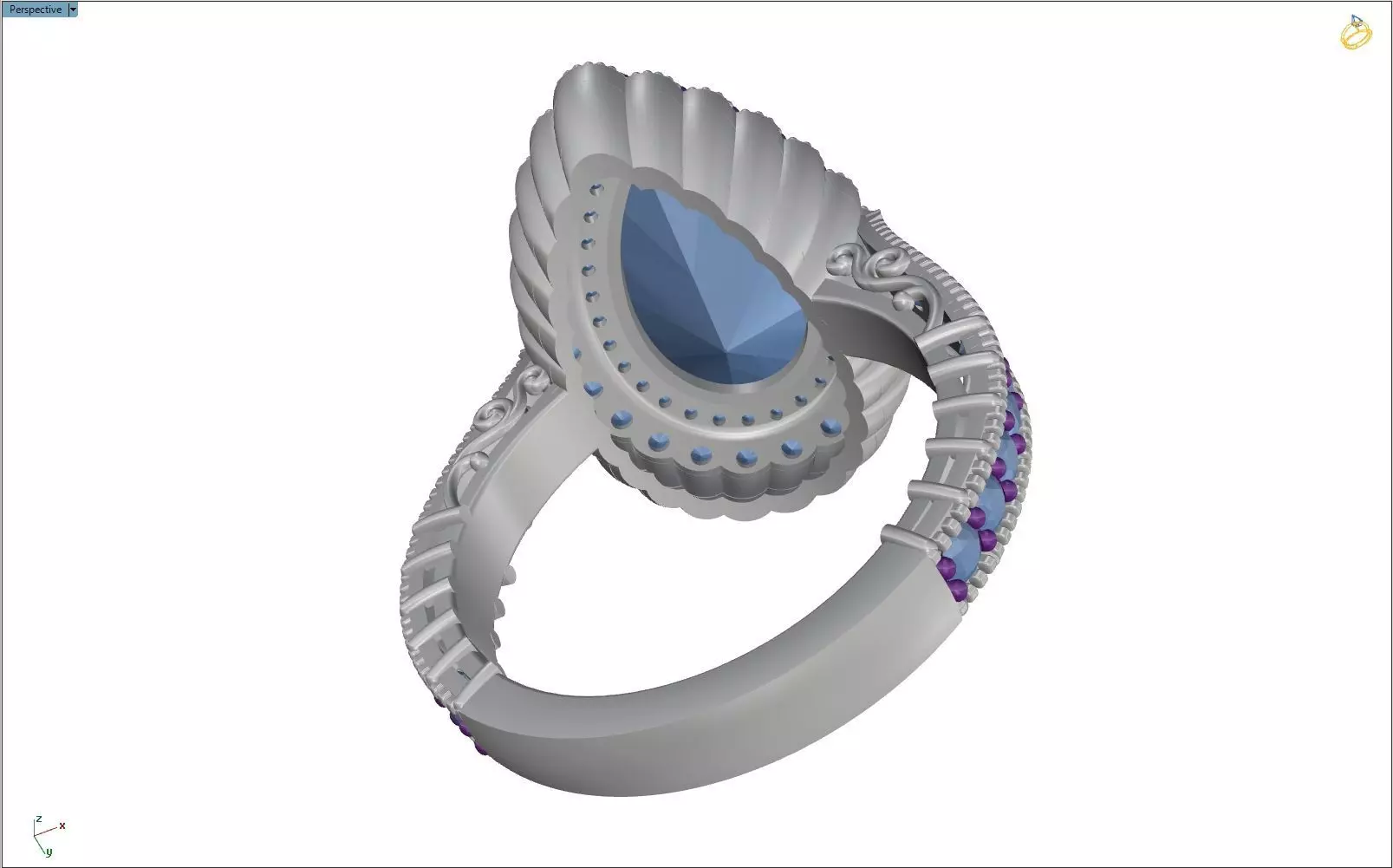 LUXURY DIAMOND RING 3D print model_12