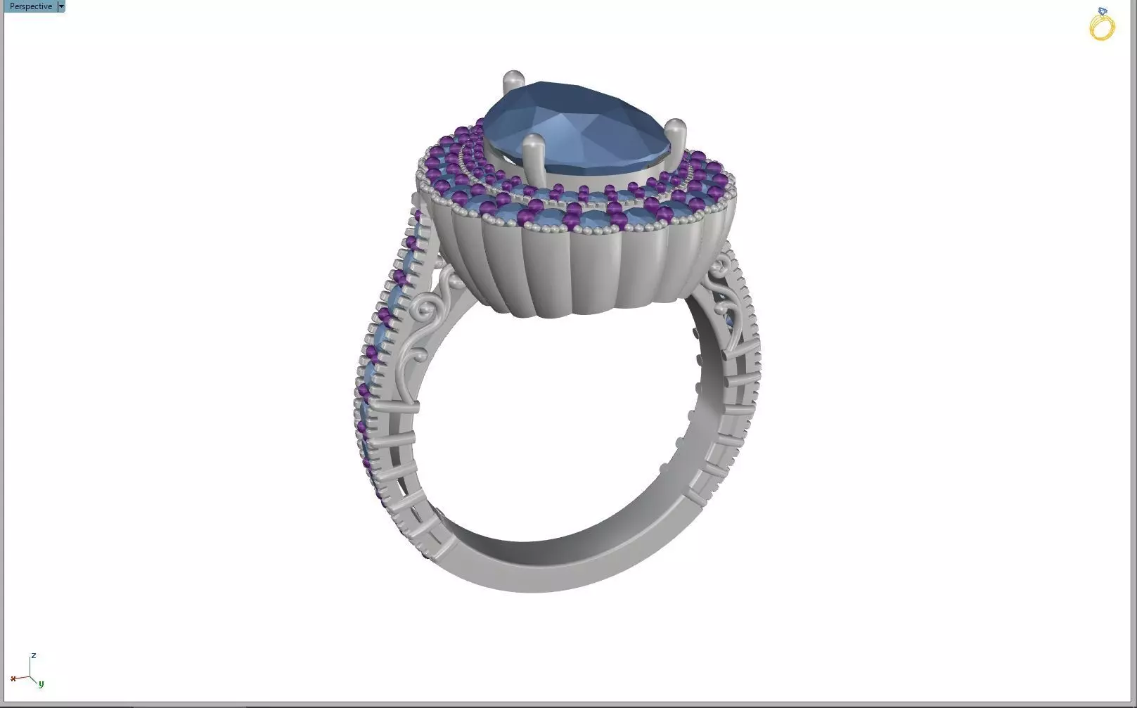 LUXURY DIAMOND RING 3D print model_16