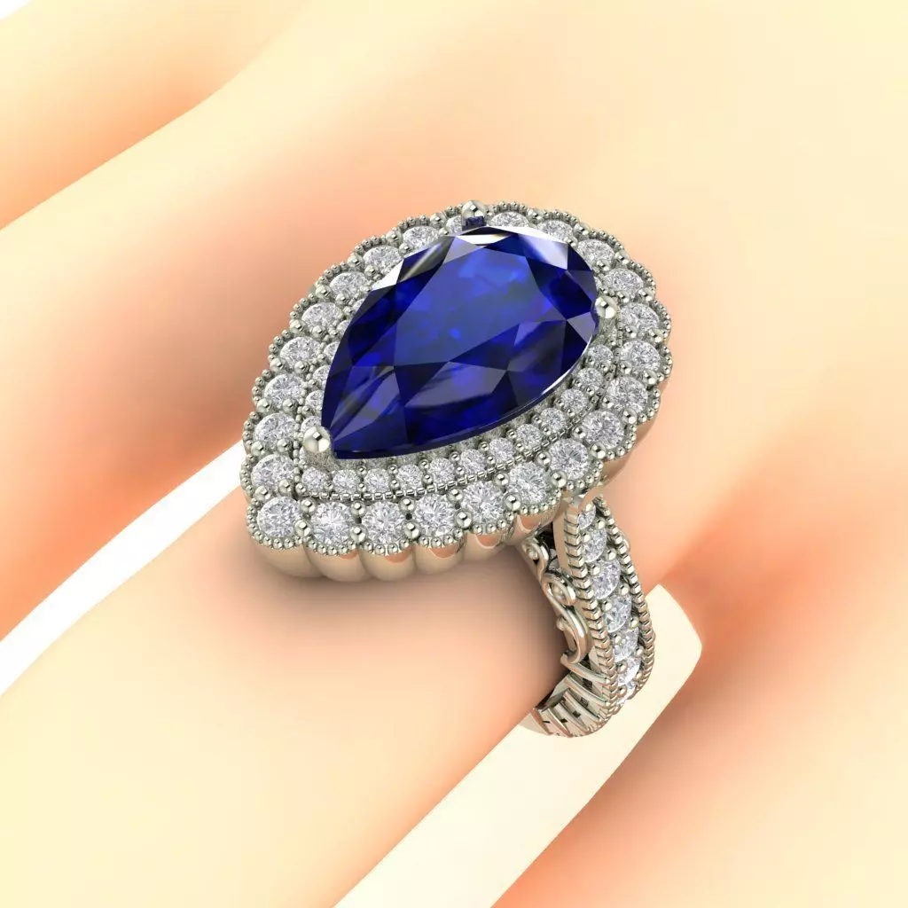 LUXURY DIAMOND RING 3D print model_4