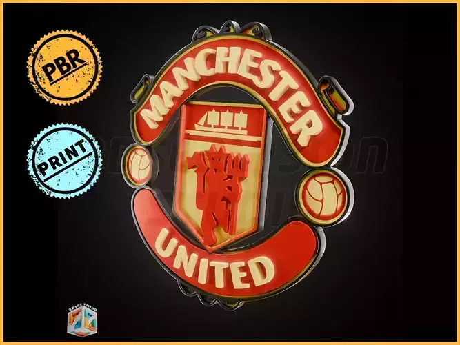Manchester United Logo Badge - cinematic - 3D print