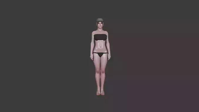 Woman in Bikini Stylized 3D Character Model