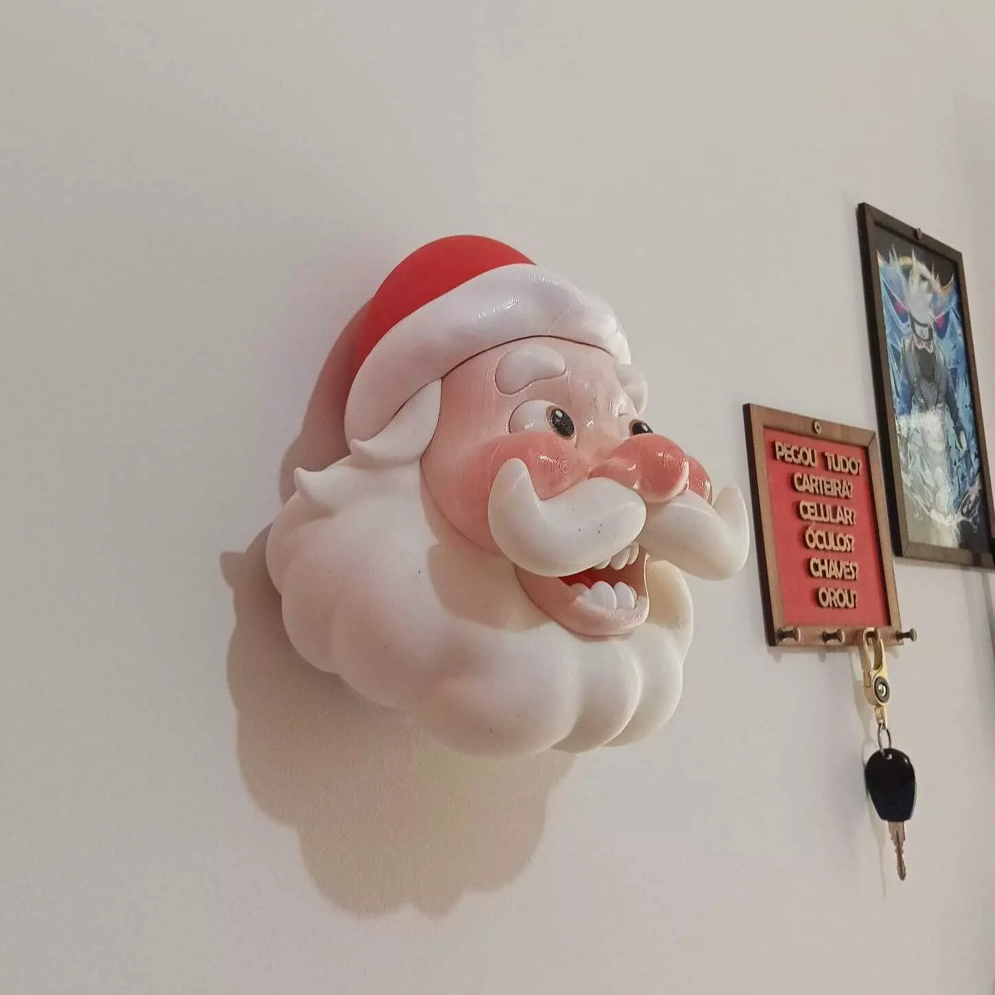 Head Santa Claus wall bust Christmas decoration 3D print model_6