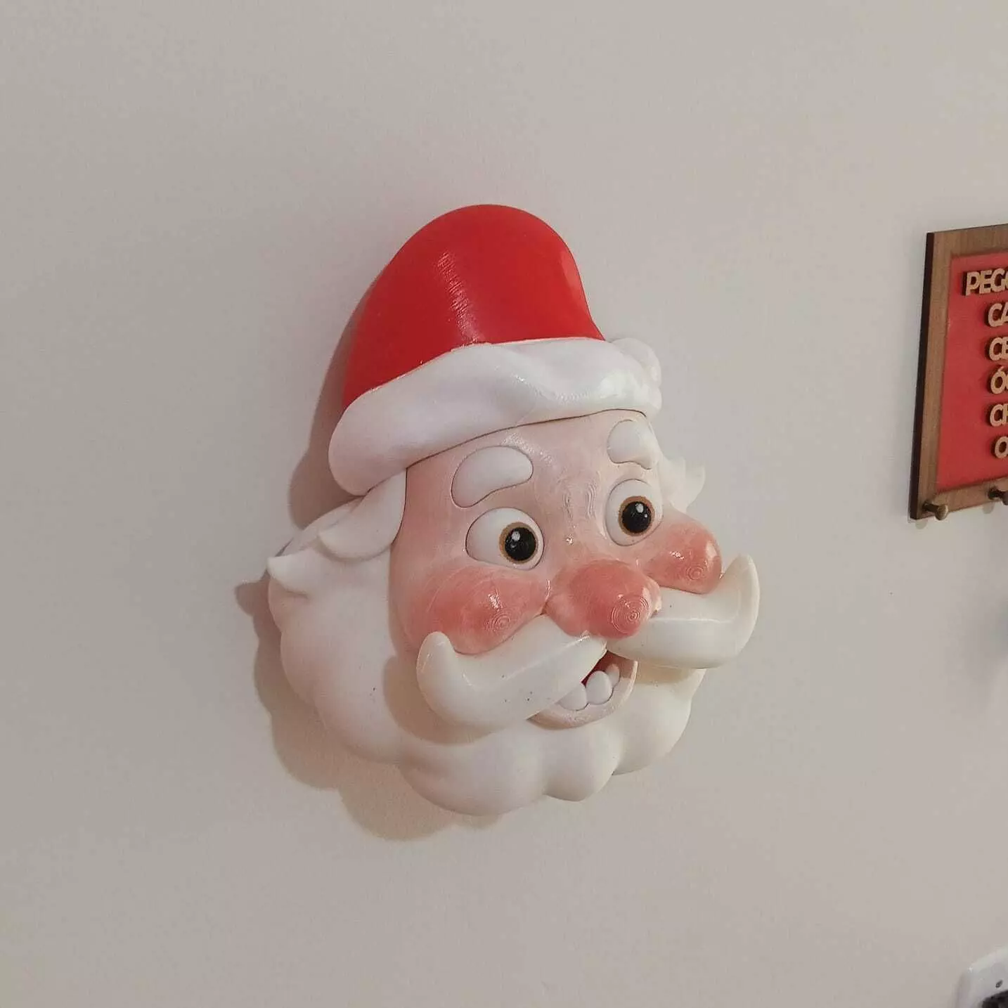Head Santa Claus wall bust Christmas decoration 3D print model_1