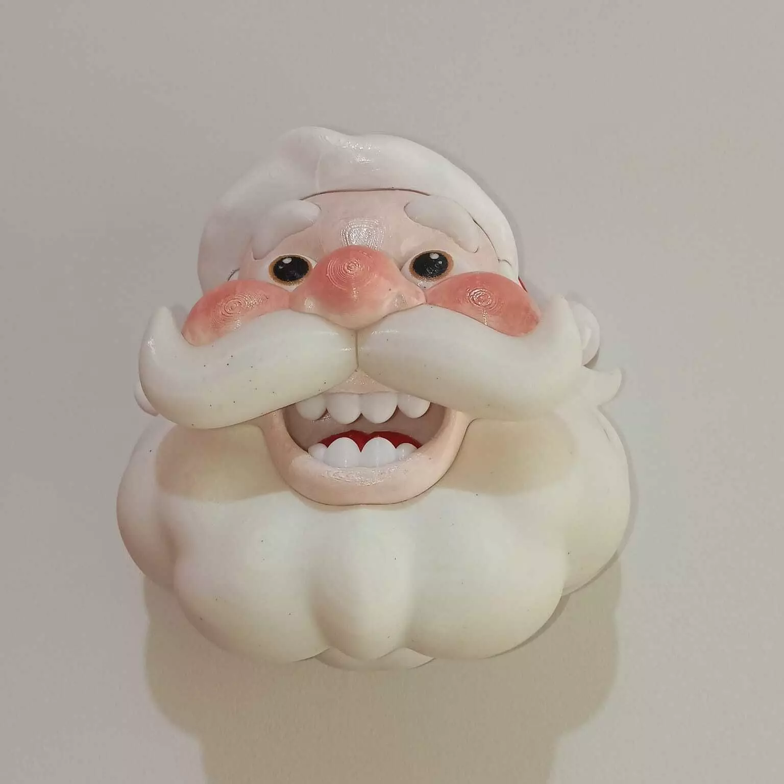 Head Santa Claus wall bust Christmas decoration 3D print model_4