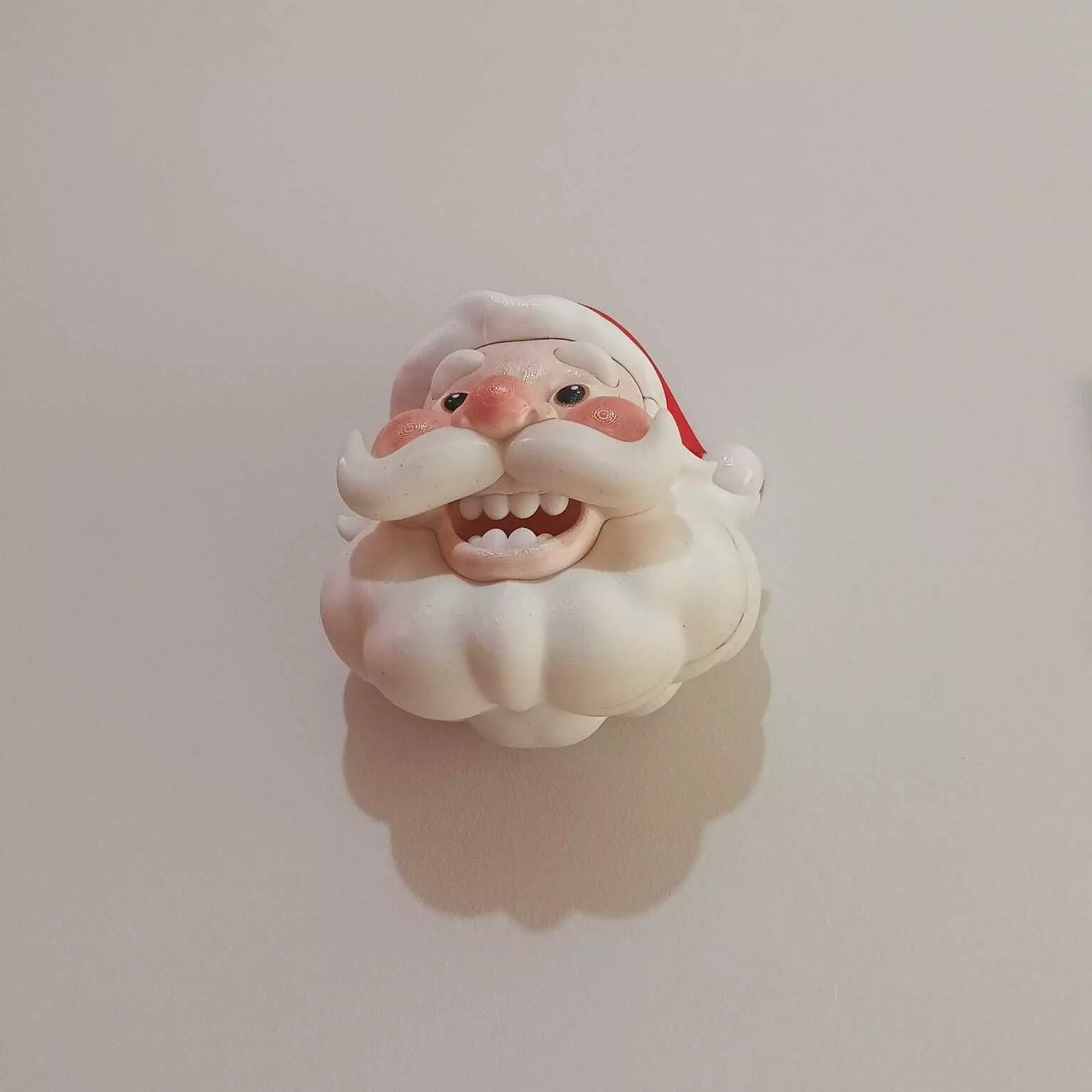 Head Santa Claus wall bust Christmas decoration 3D print model_2