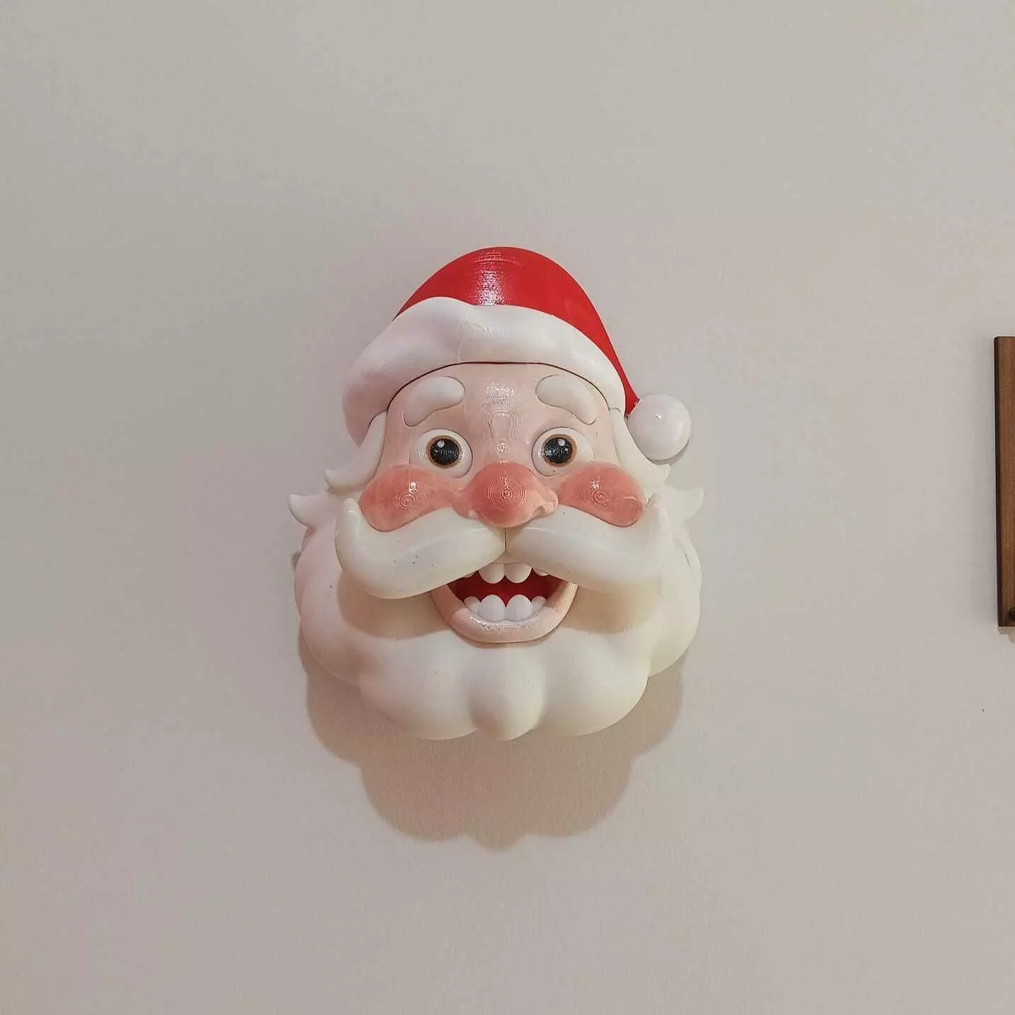 Head Santa Claus wall bust Christmas decoration 3D print model_0
