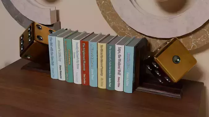 Giant Brass Dice Book Ends