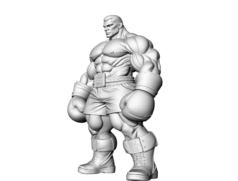 Man Iron Muscle Gym Fighter Bodybuilding 3D print model_5