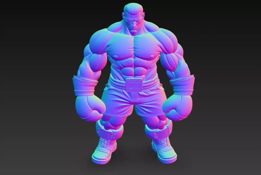 Man Iron Muscle Gym Fighter Bodybuilding 3D print model_4