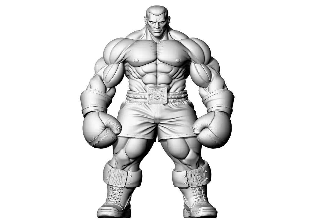 Man Iron Muscle Gym Fighter Bodybuilding 3D print model_1