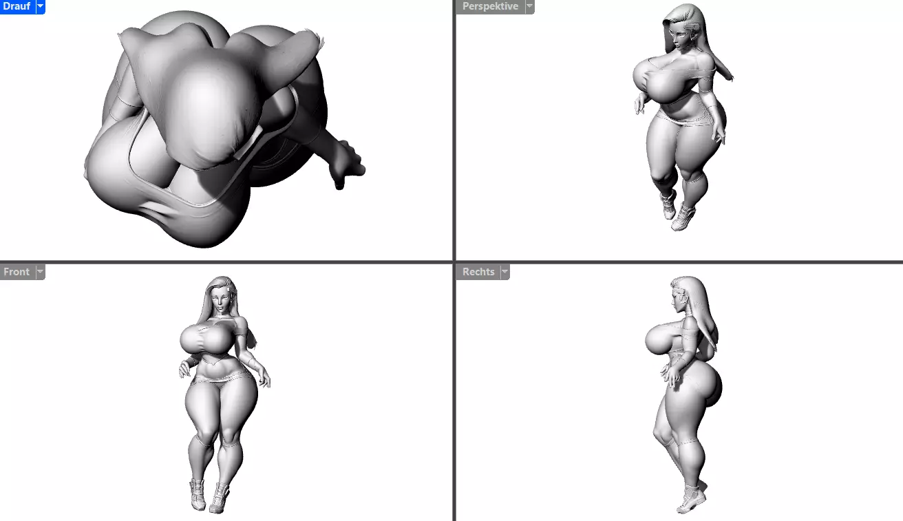 Art Women Sculptures Designer Animals Humans 3D print model_5