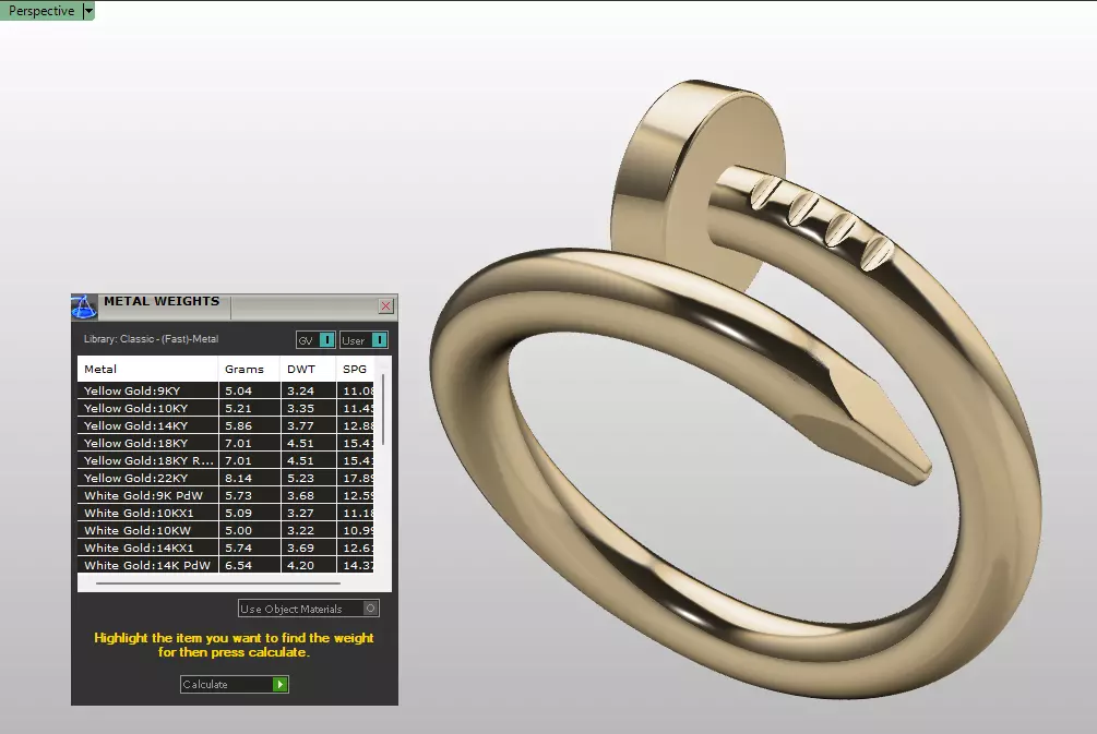 Juste Un Clou Ring Classic Model Size50 3D print model_9