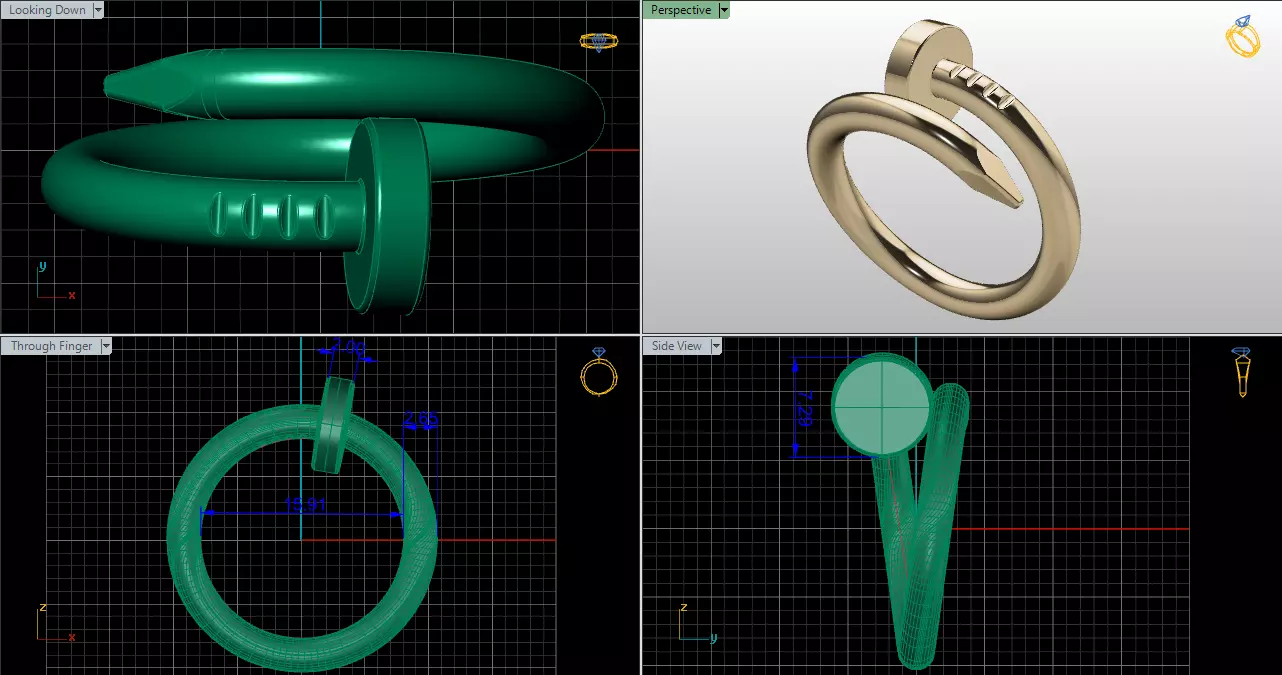 Juste Un Clou Ring Classic Model Size50 3D print model_11