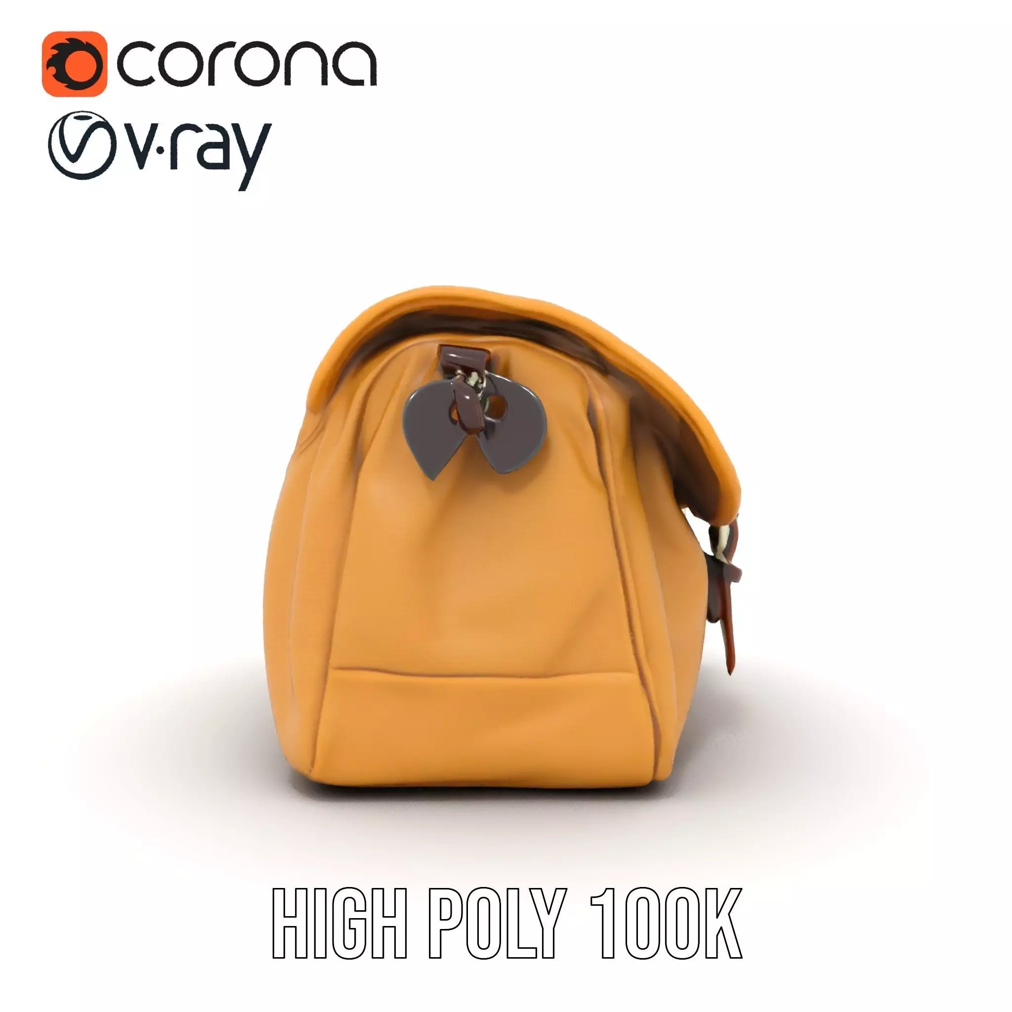 Vintage Tan Bag model pack Low-poly 3D model_13