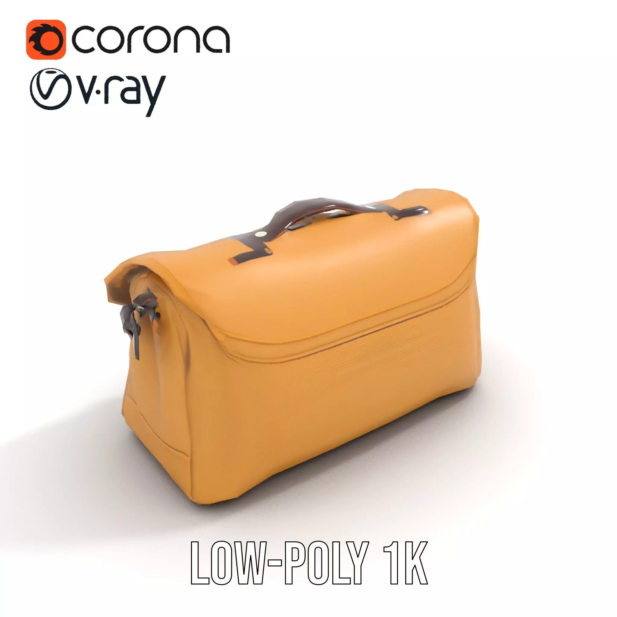 Vintage Tan Bag model pack Low-poly 3D model_17