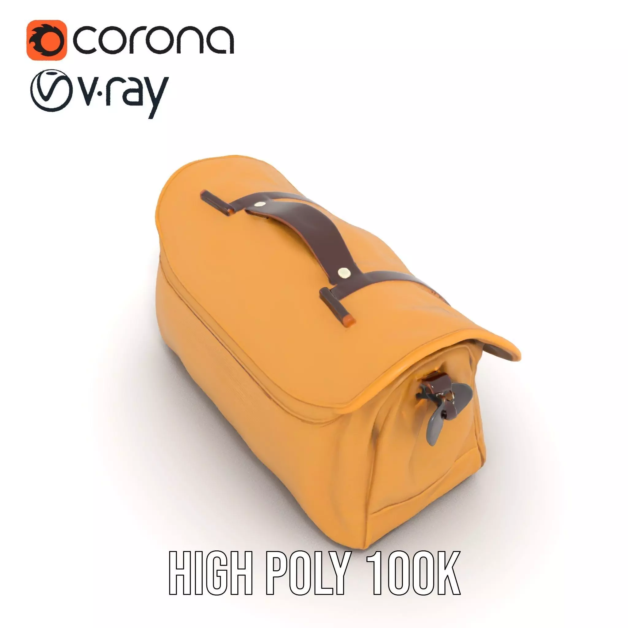 Vintage Tan Bag model pack Low-poly 3D model_22