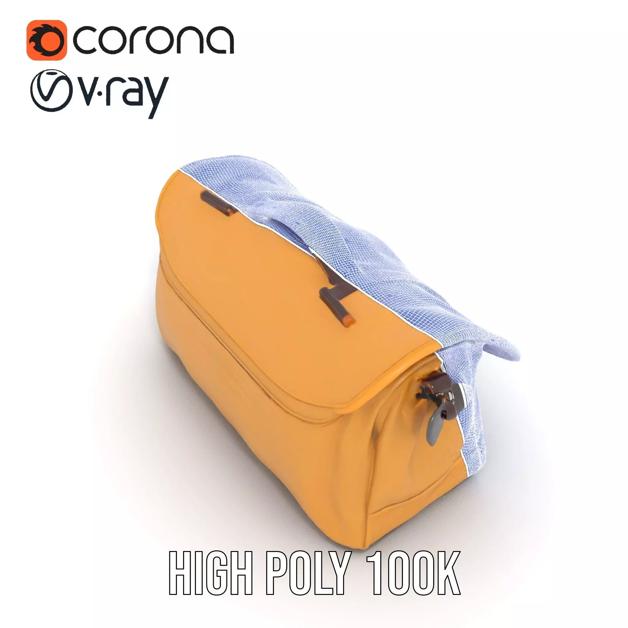 Vintage Tan Bag model pack Low-poly 3D model_34