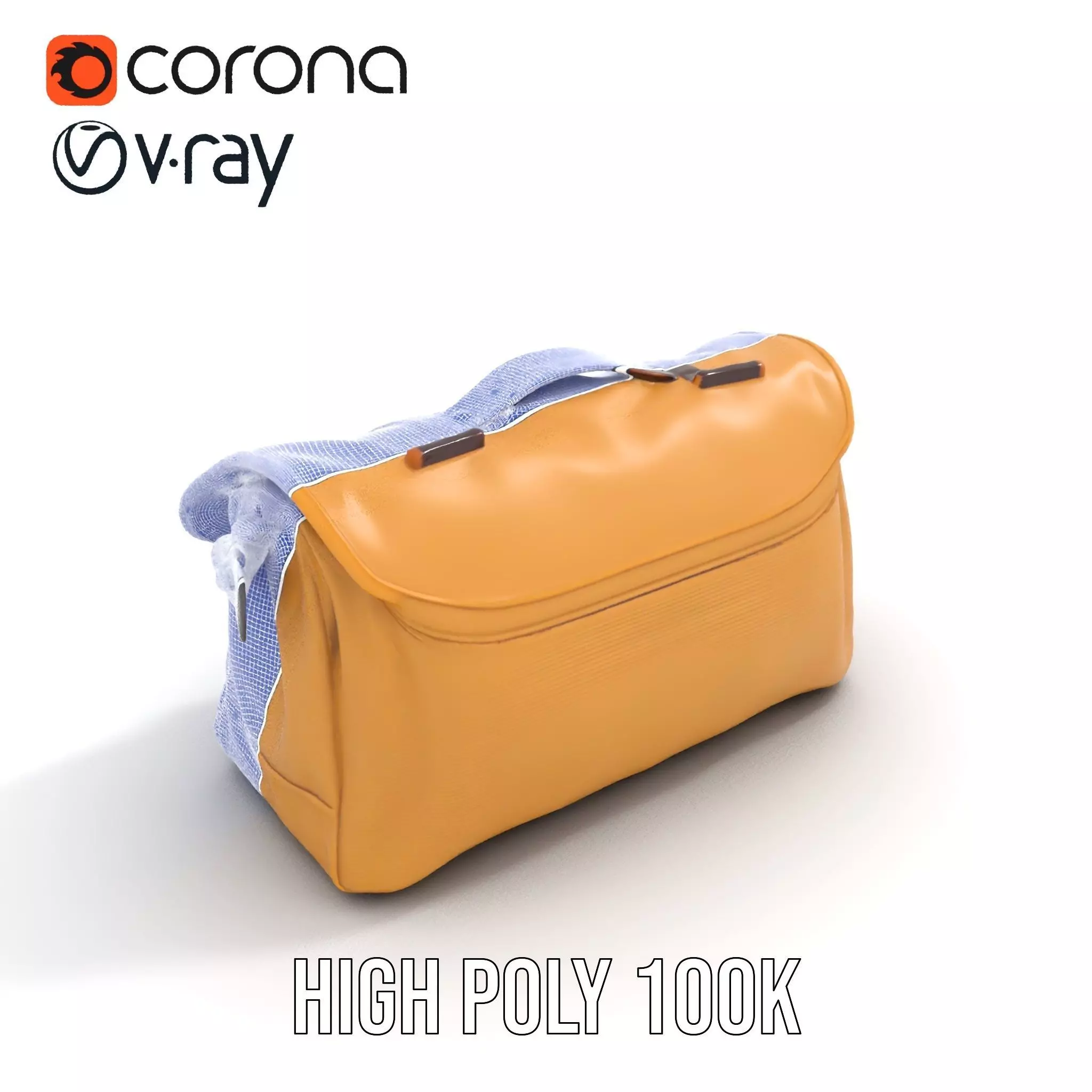 Vintage Tan Bag model pack Low-poly 3D model_32